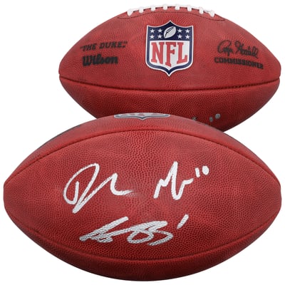 A.J. Brown & Drake Maye New England Patriots Autographed Fanatics Authentic Duke Full Color Football