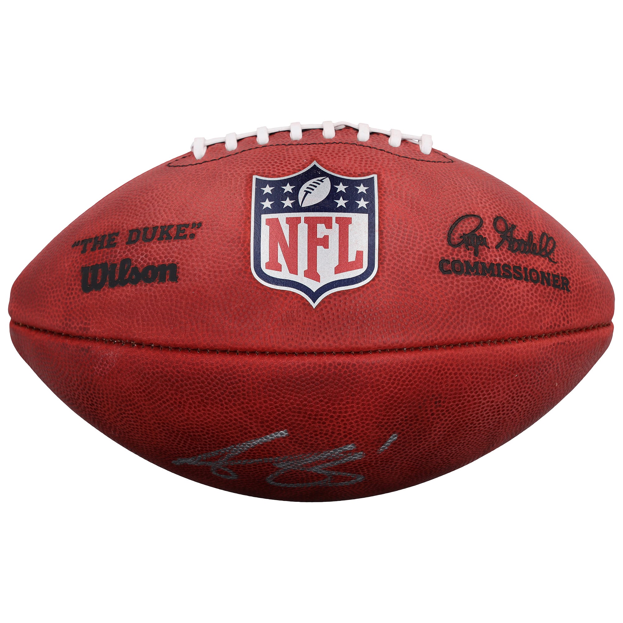 Ballon de football américain Duke en couleur, autographié par A.J. Brown des New England Patriots