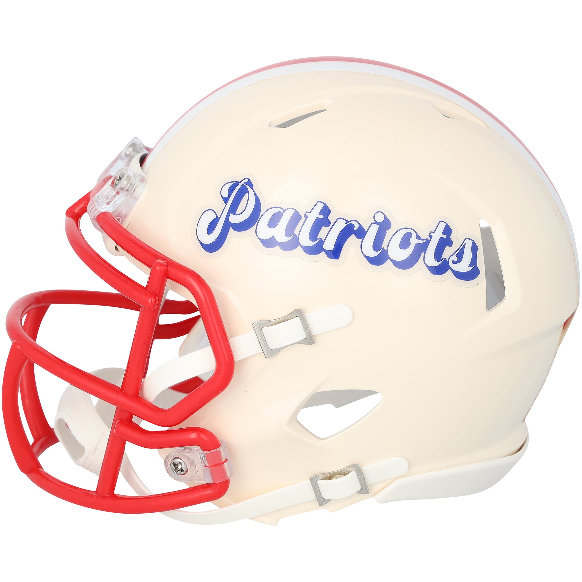 Casque miniature rétro Riddell Speed ​​autographié par A.J. Brown des New England Patriots
