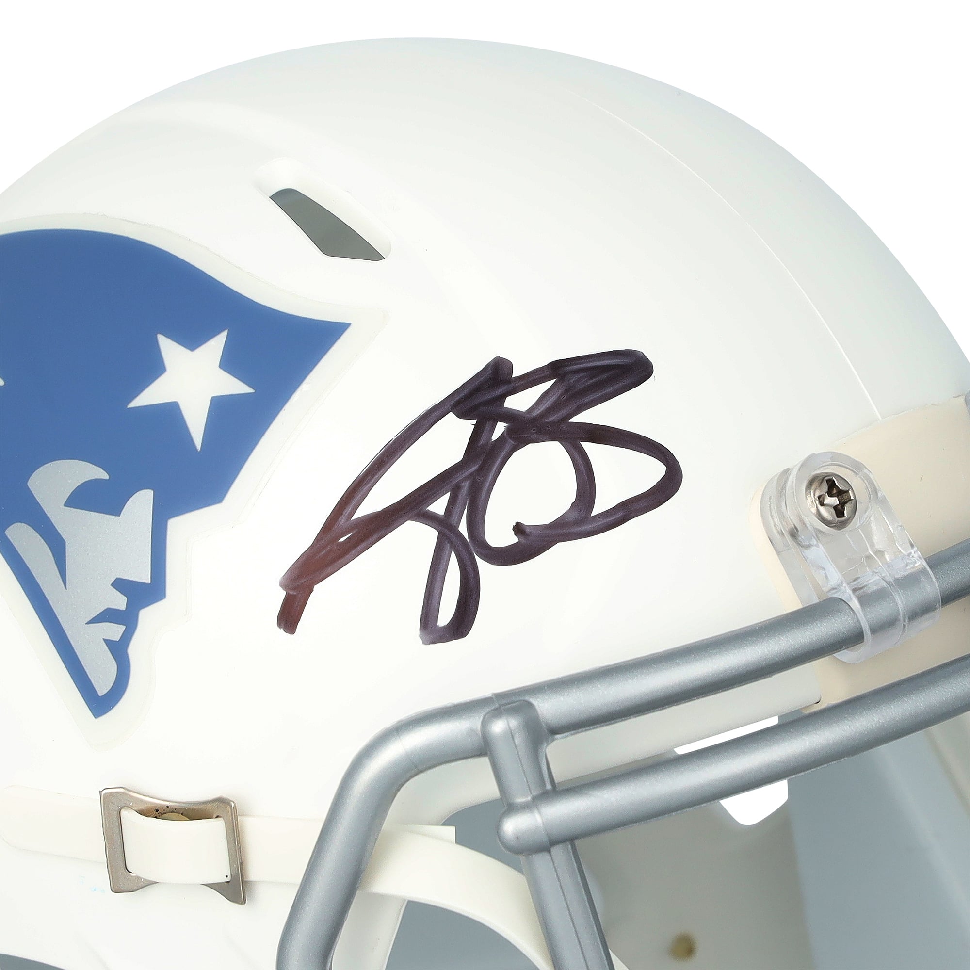 Mini-casque Riddell Rivalry Speed ​​autographié par A.J. Brown des New England Patriots