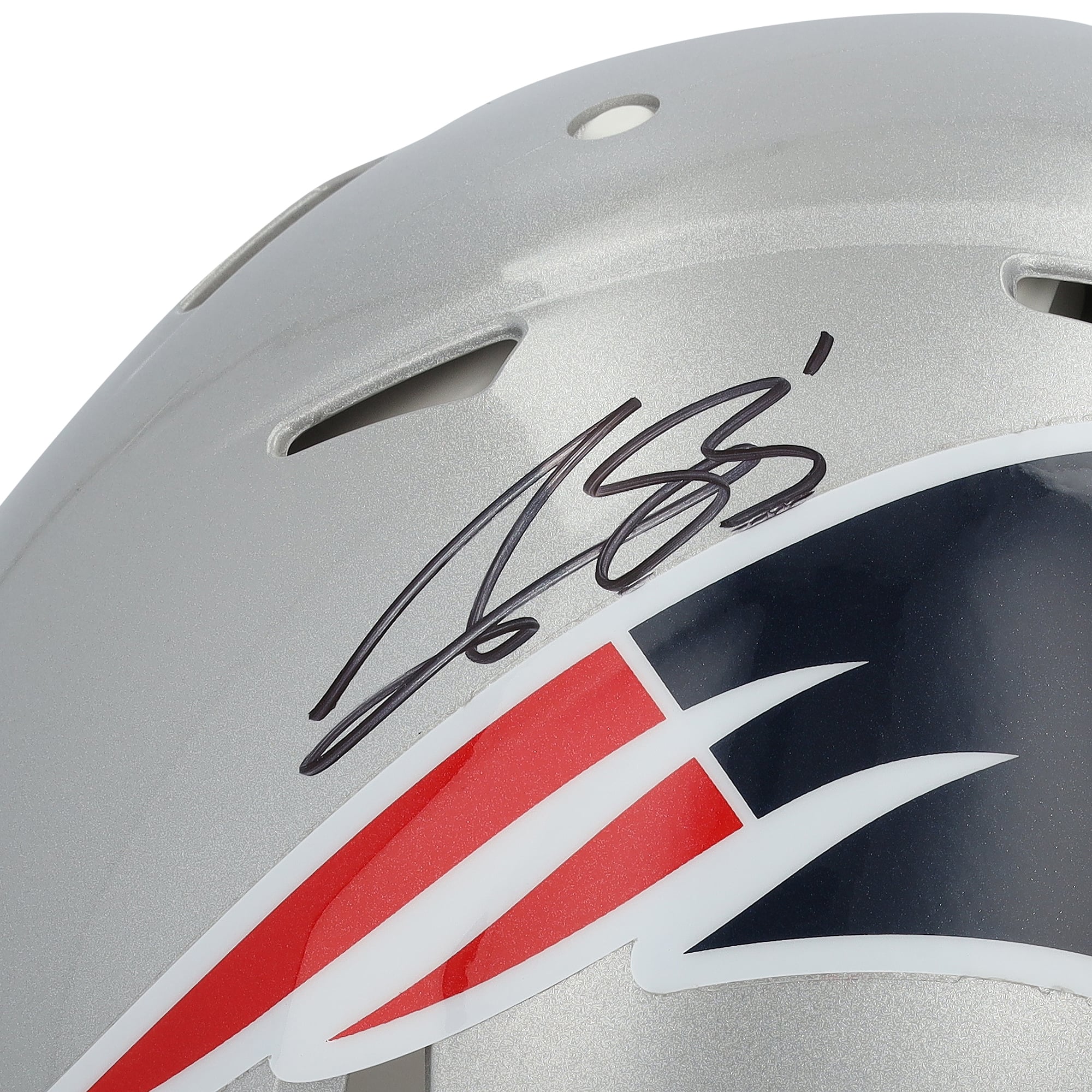 Casque Riddell Speed ​​Authentic autographié par A.J. Brown des New England Patriots