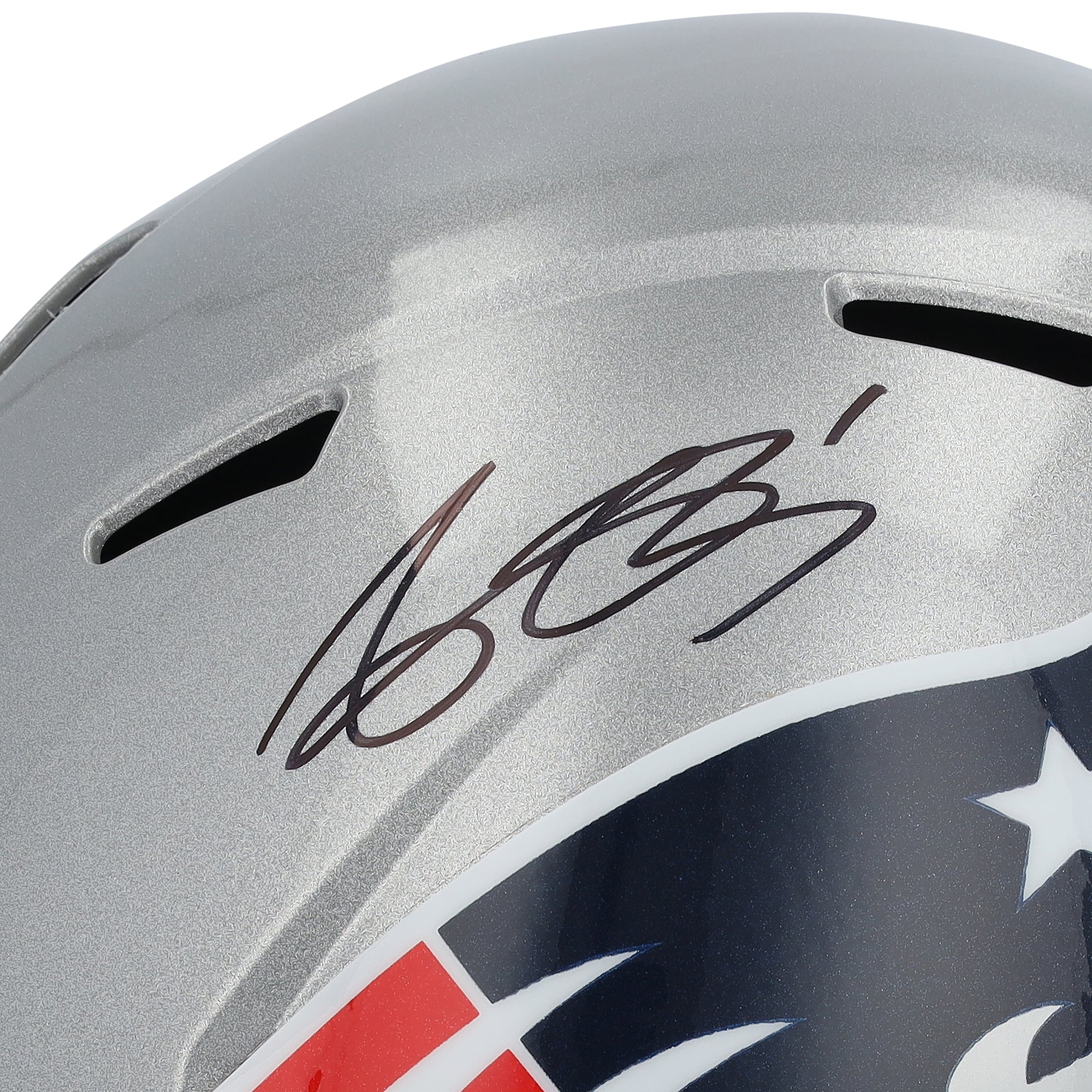 Casque réplique Riddell Speed ​​autographié par A.J. Brown des New England Patriots