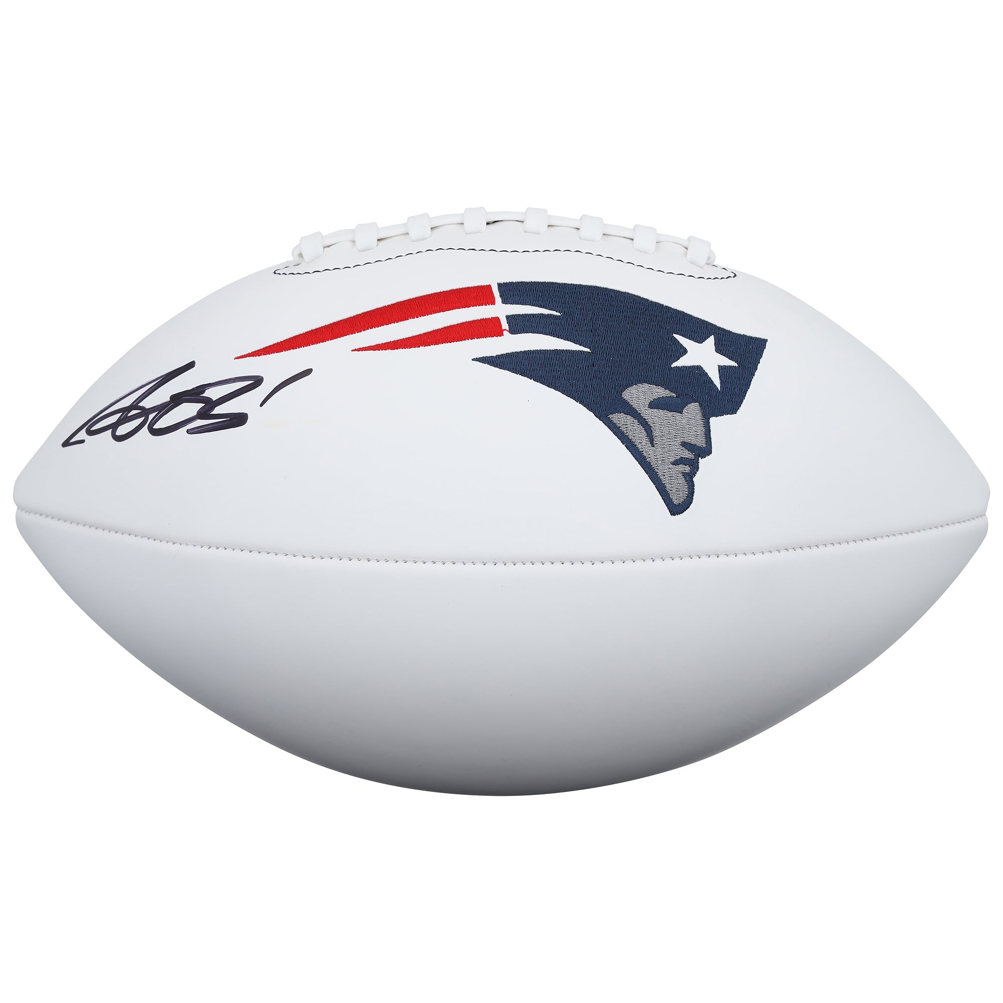 Ballon de football américain Wilson White Panel autographié par A.J. Brown des New England Patriots
