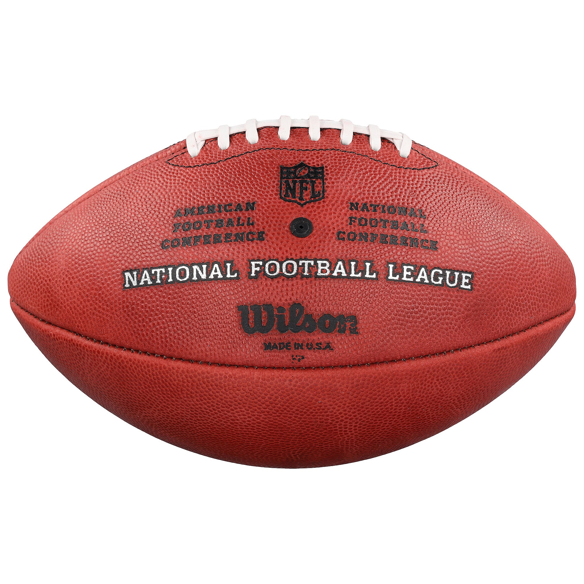 Ballon de football américain Duke en couleur, autographié par Christian Gonzalez, des New England Patriots.