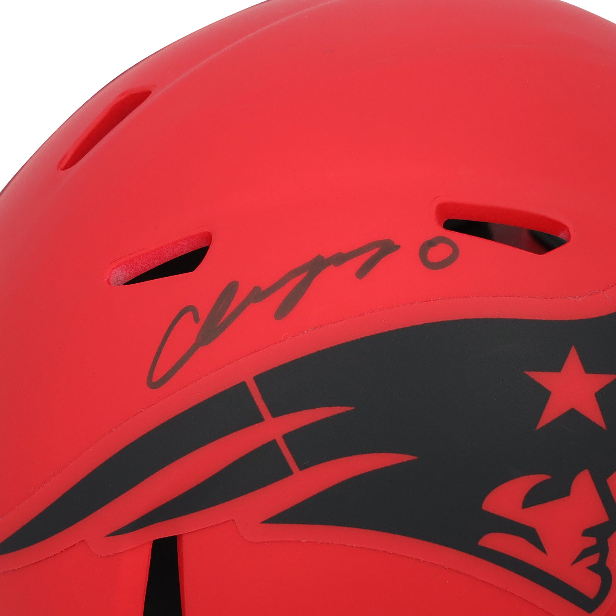 Christian Gonzalez New England Patriots Autographed Riddell Rave Speed Mini Helmet