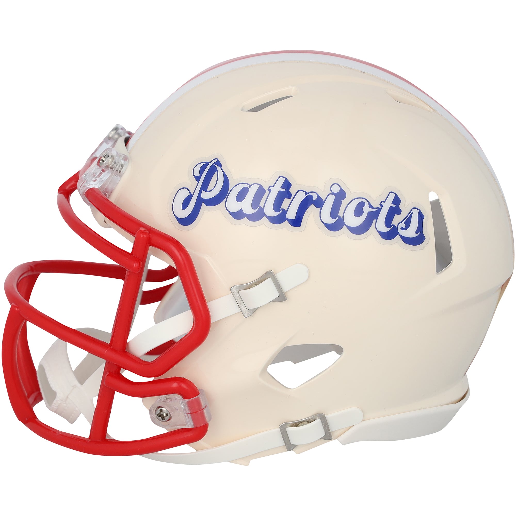 Casque Riddell Retro Speed ​​Mini autographié par Christian Gonzalez, joueur des New England Patriots