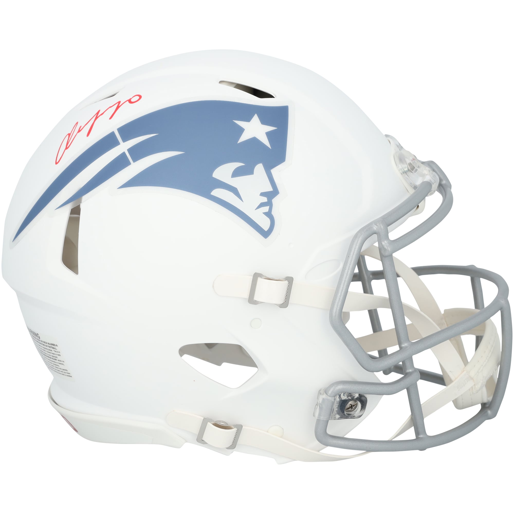 Casque Riddell Rivalry Speed ​​Authentic autographié par Christian Gonzalez, joueur des New England Patriots