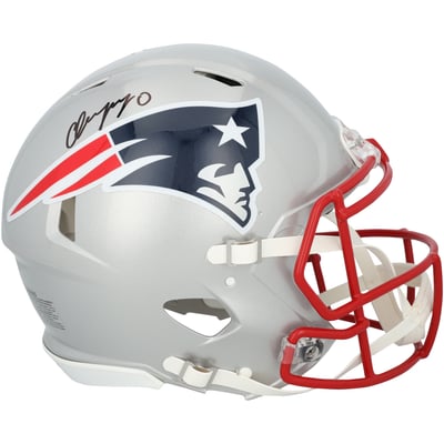 Christian Gonzalez New England Patriots Autographed Fanatics Authentic Riddell Speed Authentic Helmet