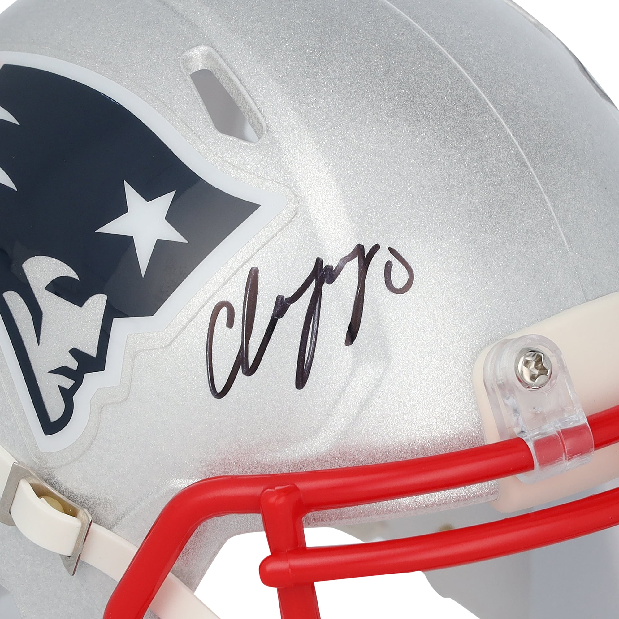 Christian Gonzalez New England Patriots Autographed Riddell Speed Mini Helmet