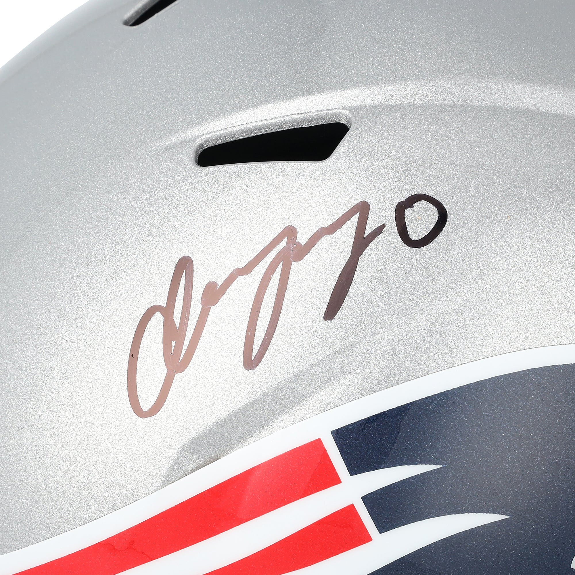 Christian Gonzalez New England Patriots Autographed Riddell Speed Replica Helmet