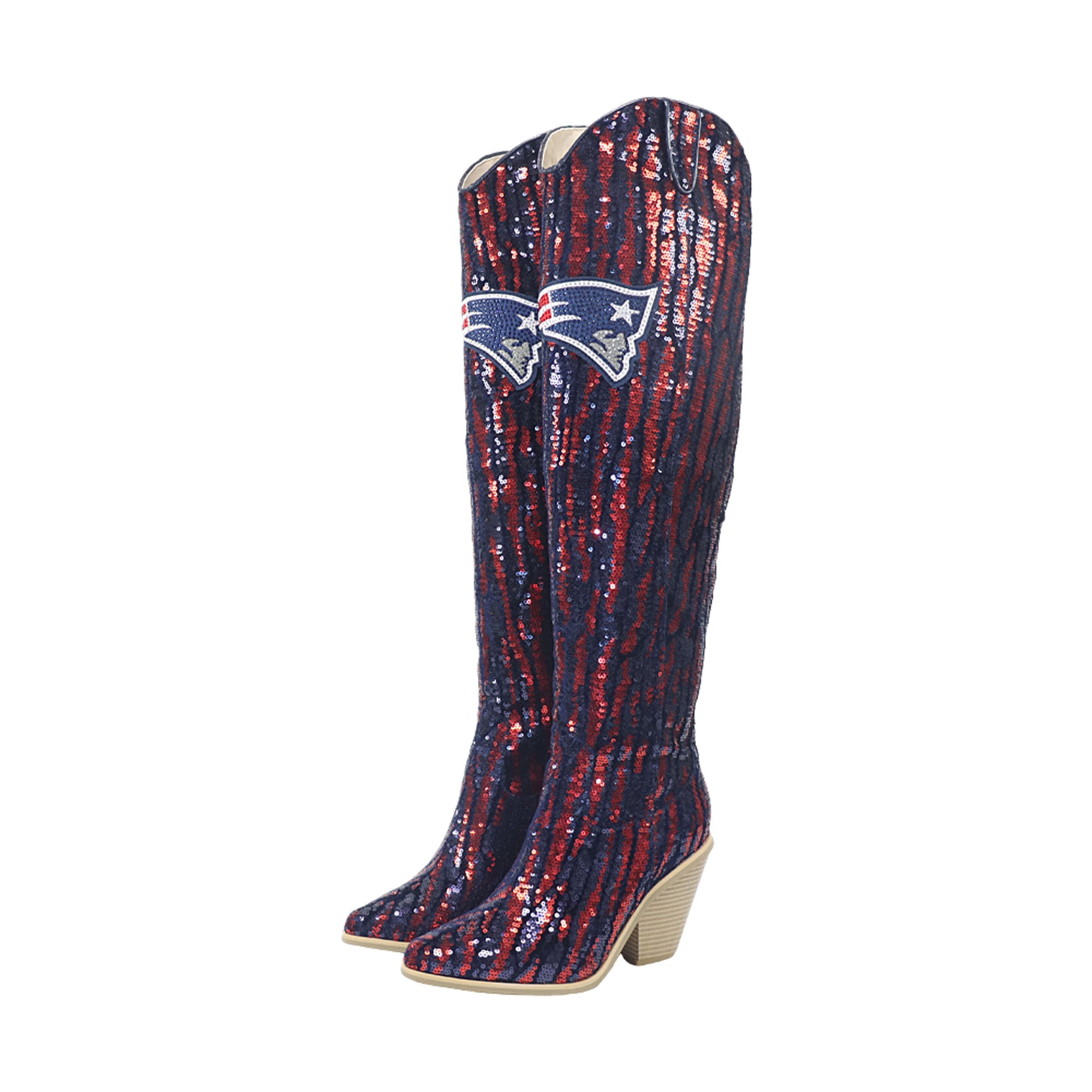 Bottes cuissardes à sequins bicolores Cuce New England Patriots