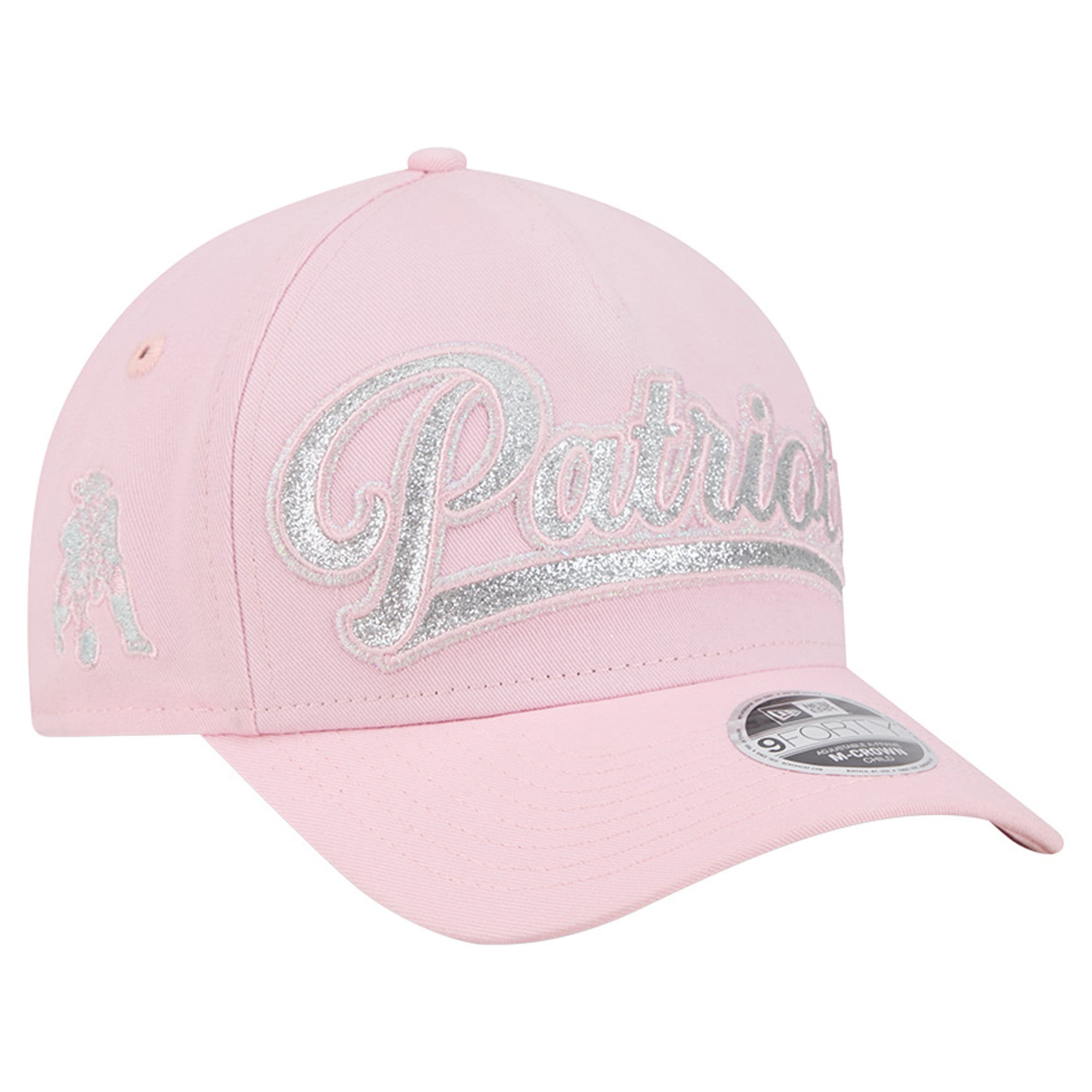 Casquette ajustable New Era rose New England Patriots Throwback Glitz A-Frame 9FORTY pour filles