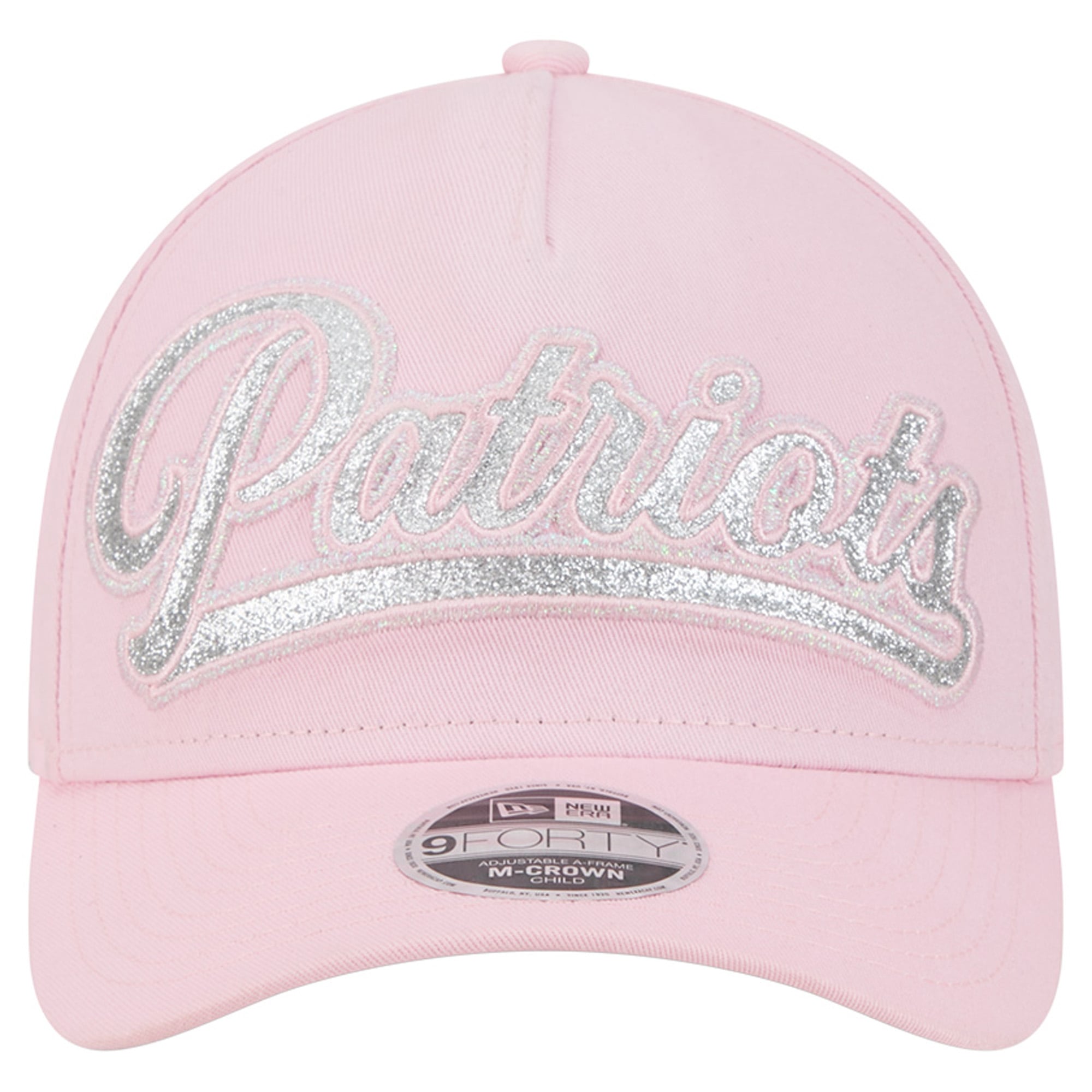 Casquette ajustable New Era rose New England Patriots Throwback Glitz A-Frame 9FORTY pour filles