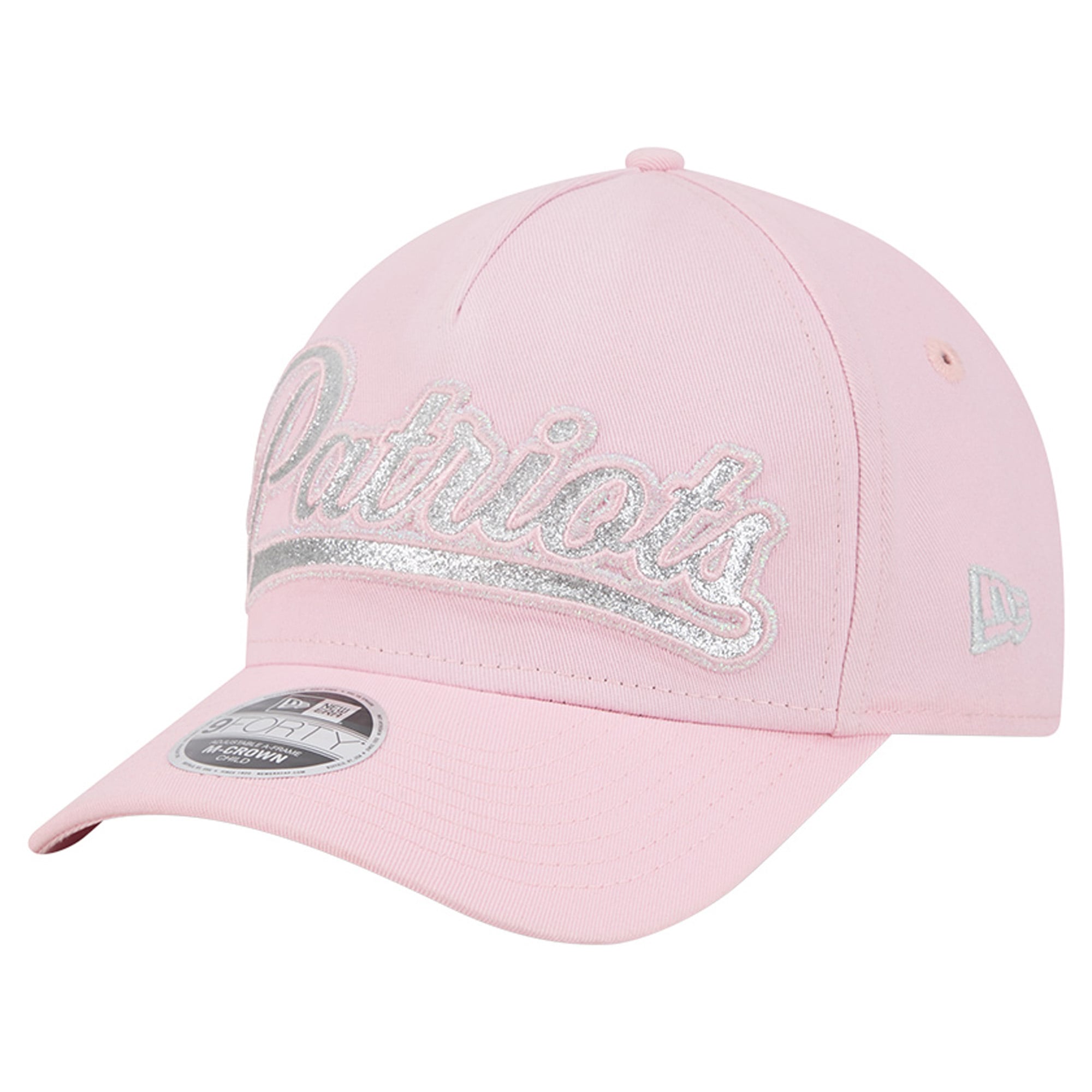Casquette ajustable New Era rose New England Patriots Throwback Glitz A-Frame 9FORTY pour filles