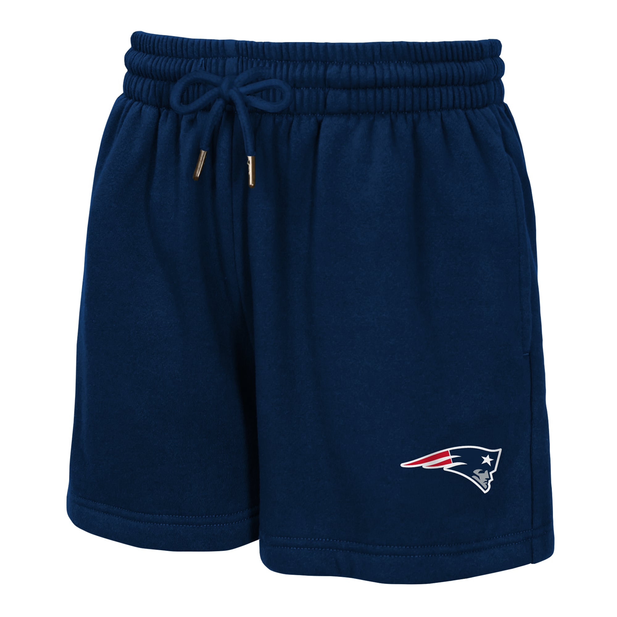 Ensemble sweat-shirt et short en polaire à col V, motif New England Patriots, bleu marine, de la marque Erin Andrews.