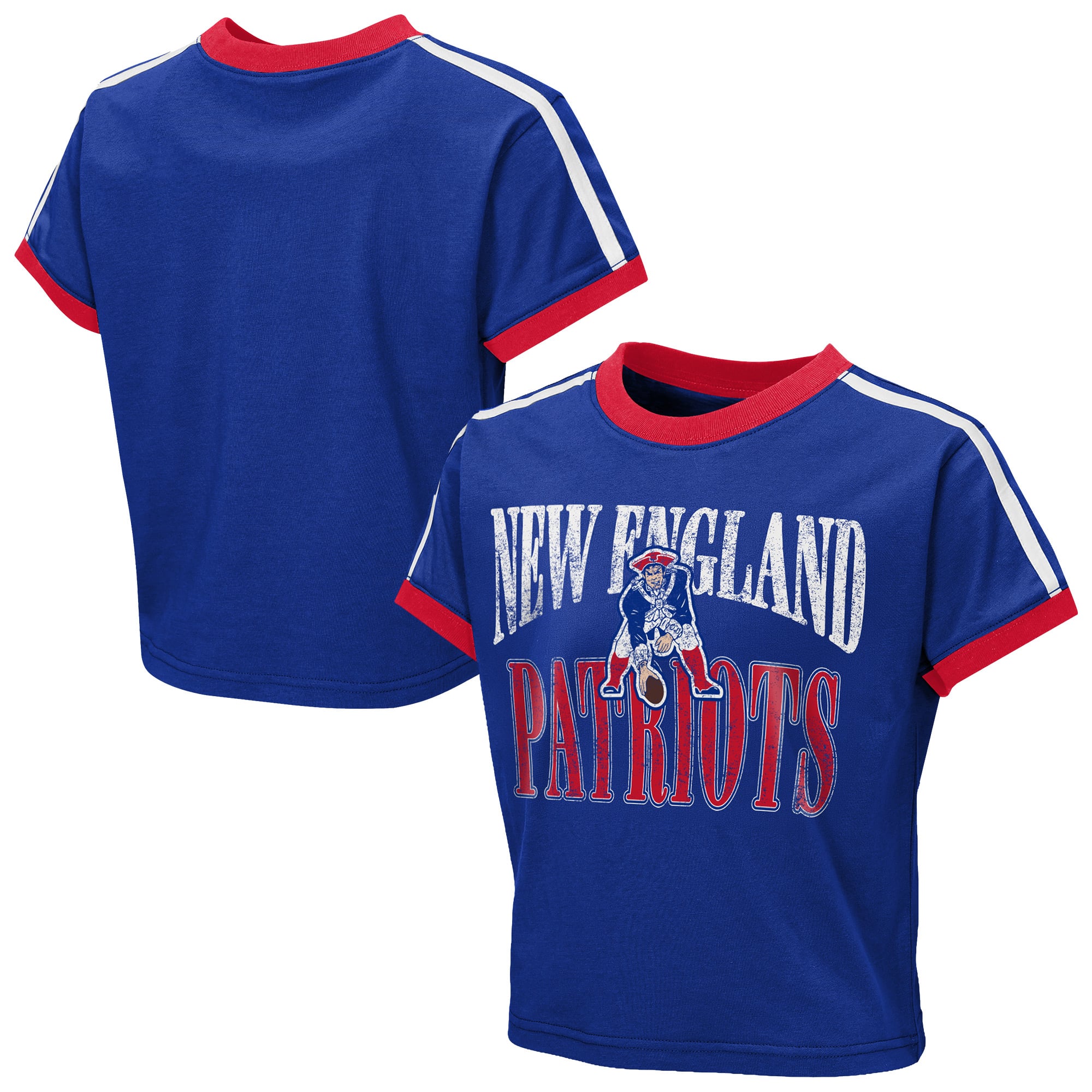 T-shirt court à col rond « Hail Mary » pour bébé, collection Girls Youth WEAR by Erin Andrews Royal New England Patriots », par