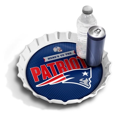 New England Patriots IDNA 13" Bottle Cap Serving Tray