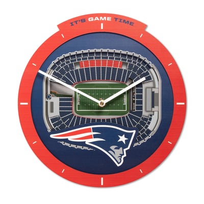 New England Patriots IDNA StadiumView 3D Wall Clock