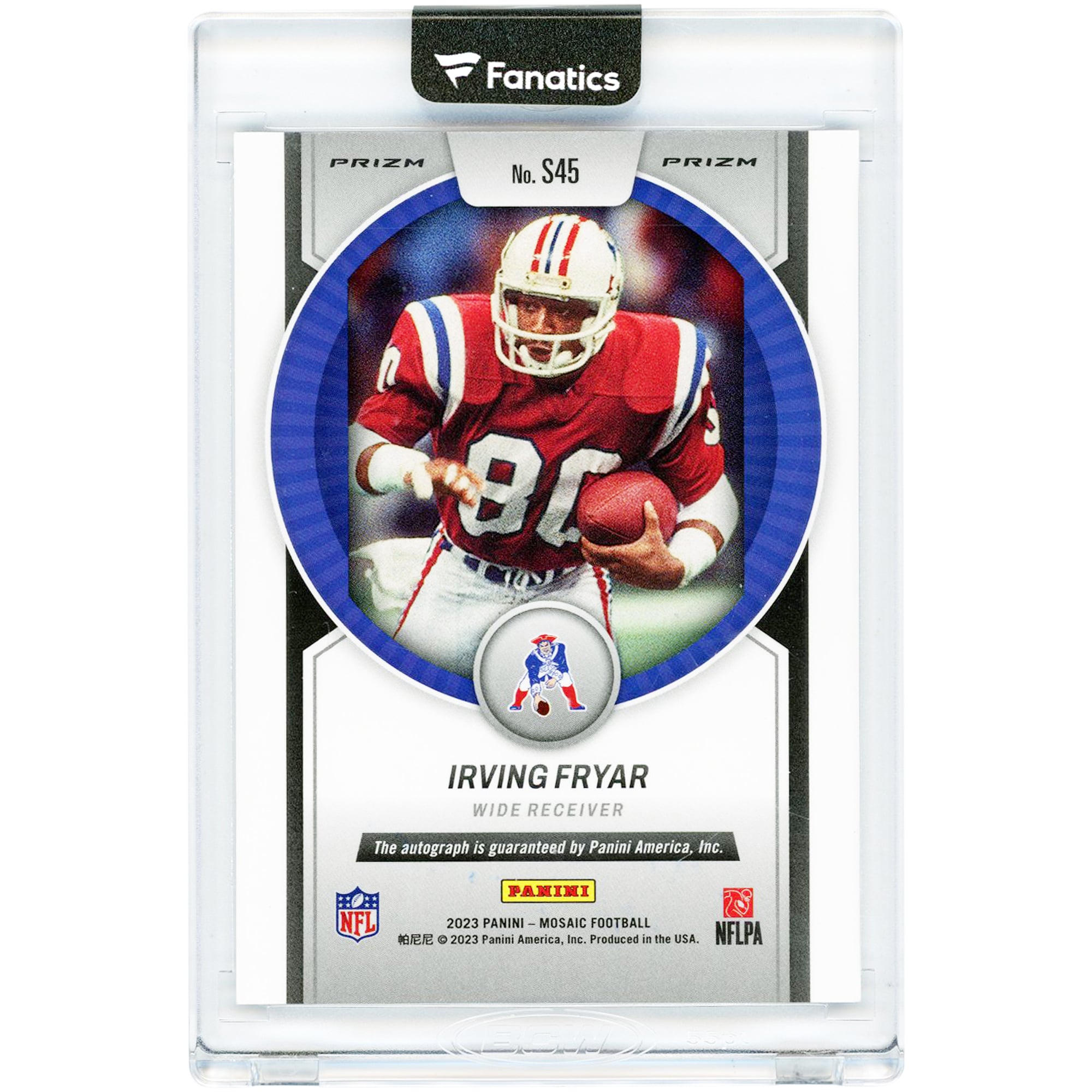 Irving Fryar New England Patriots Autographed 2023 Panini Mosaic Scripts #S45 Card