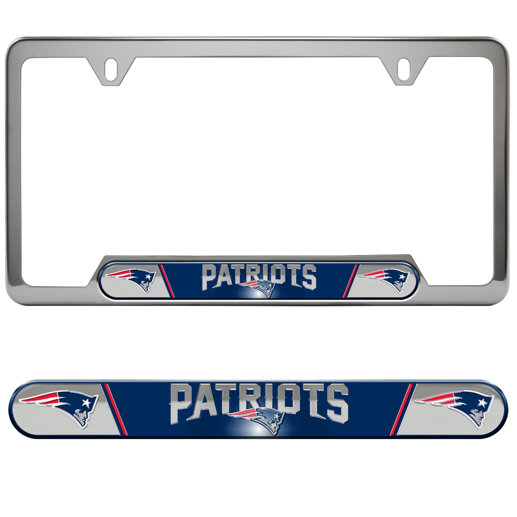Cadre de plaque d'immatriculation en relief Logo Brands New England Patriots