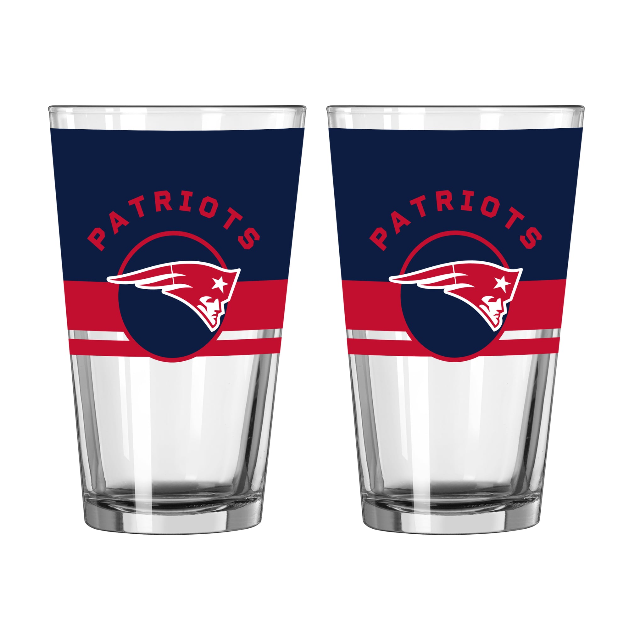 Logo Brands New England Patriots Two-Piece 16oz. Horizon Pint Glass Set