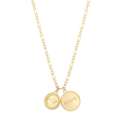 New England Patriots LUV AJ Double Coin Logo Necklace