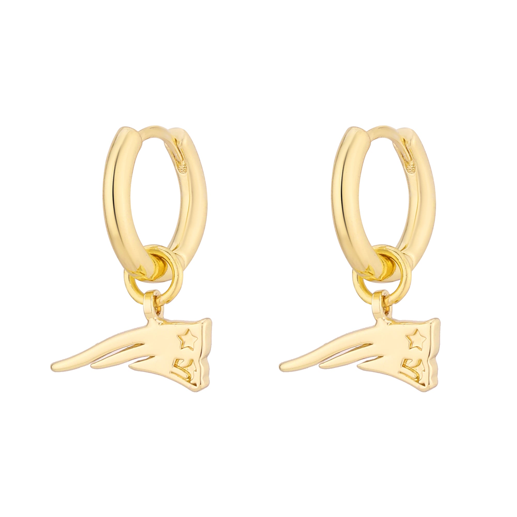 Boucles d'oreilles créoles LUV AJ New England Patriots avec logo des New England Patriots