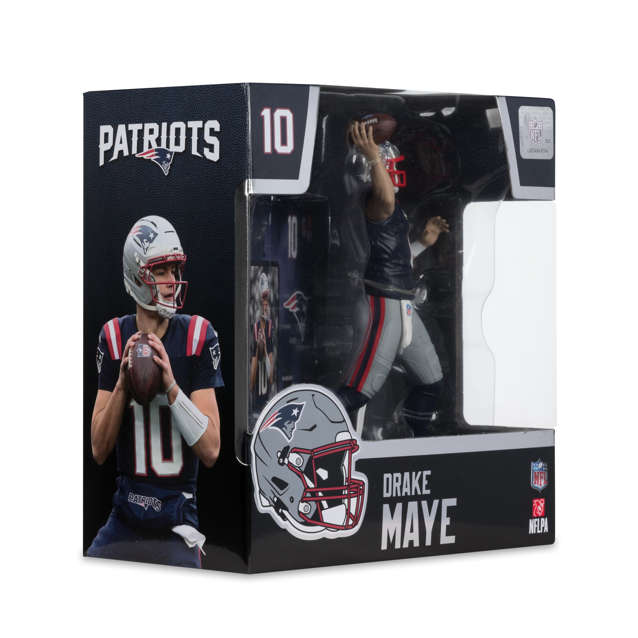 Figurine de joueur Drake Maye des New England Patriots de 18 cm (7 pouces) de McFarlane Toys