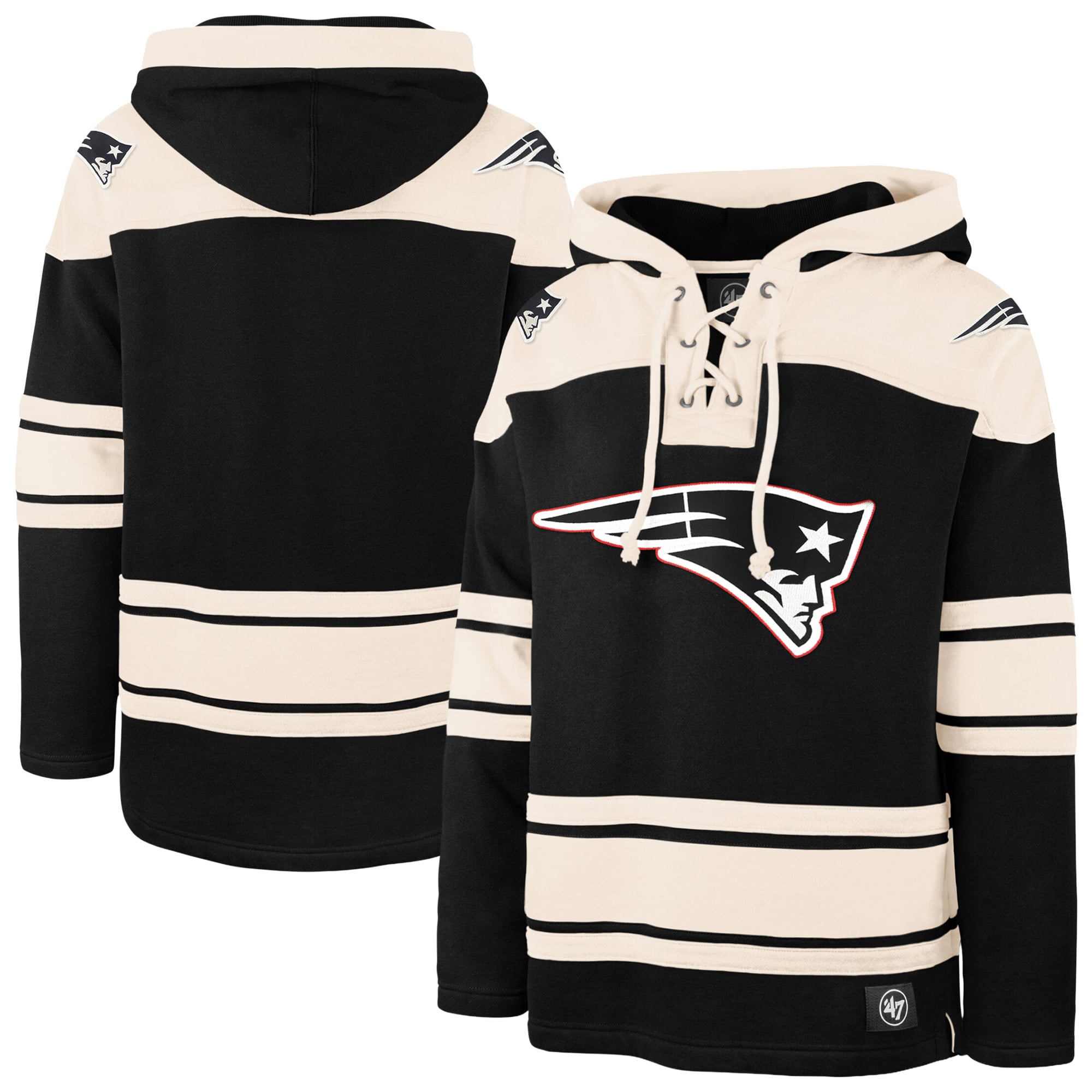 Sweat à capuche Superior Lacer noir New England Patriots '47 pour homme
