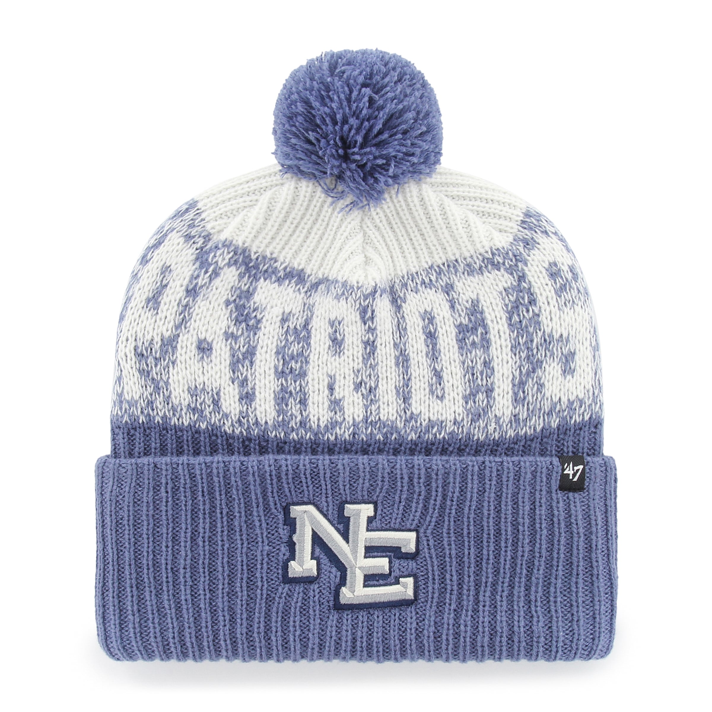 Men's '47 Blue New England Patriots Rivalries Collection Bone Chill Cuffed Pom Knit Hat
