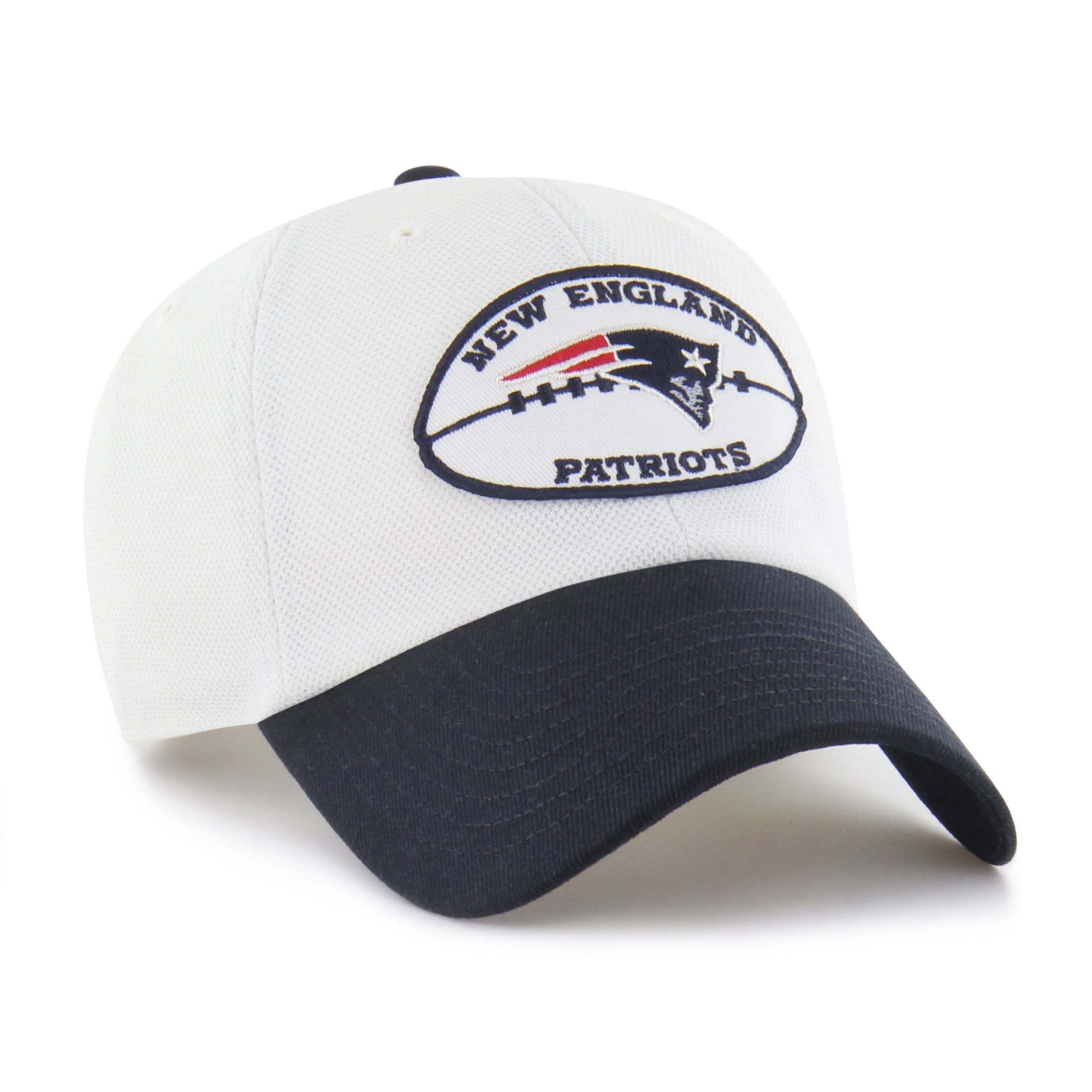 Casquette ajustable « 47 Cream/Marine New England Patriots » en piqué, patch Clean Up