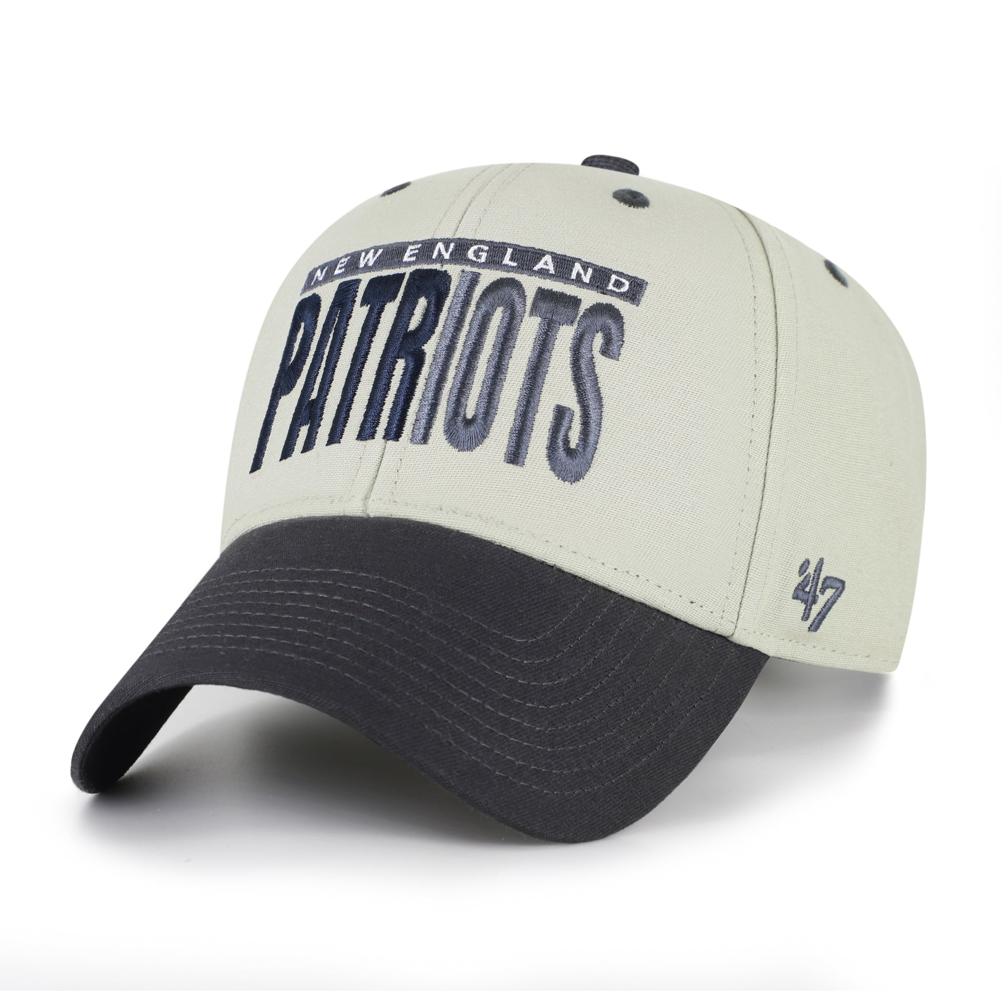 Casquette ajustable pour homme « 47 » grise/noire New England Patriots MVP avec inscription en demi-bloc