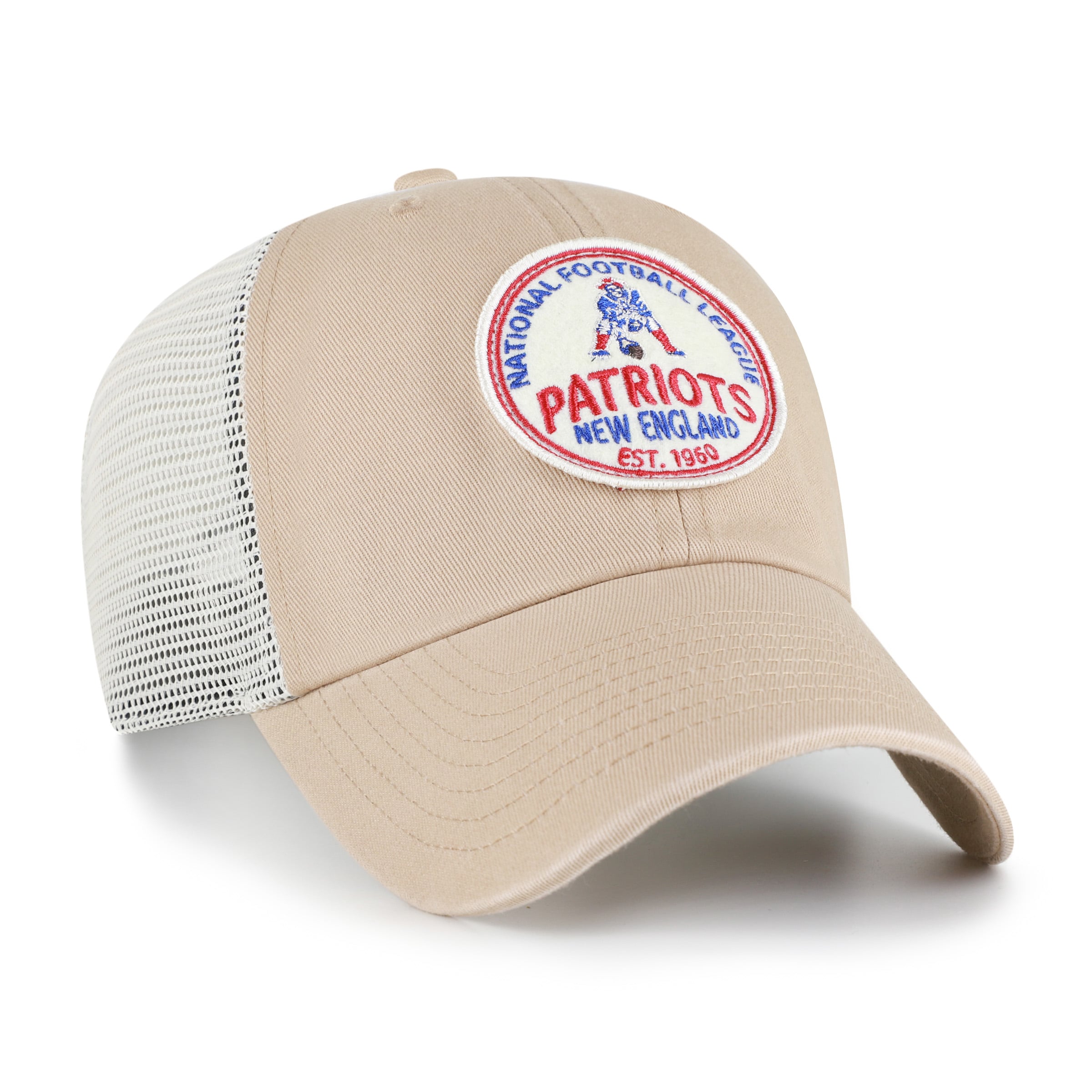 Men's '47 Khaki New England Patriots Throwback Felton Clean Up Adjustable Hat