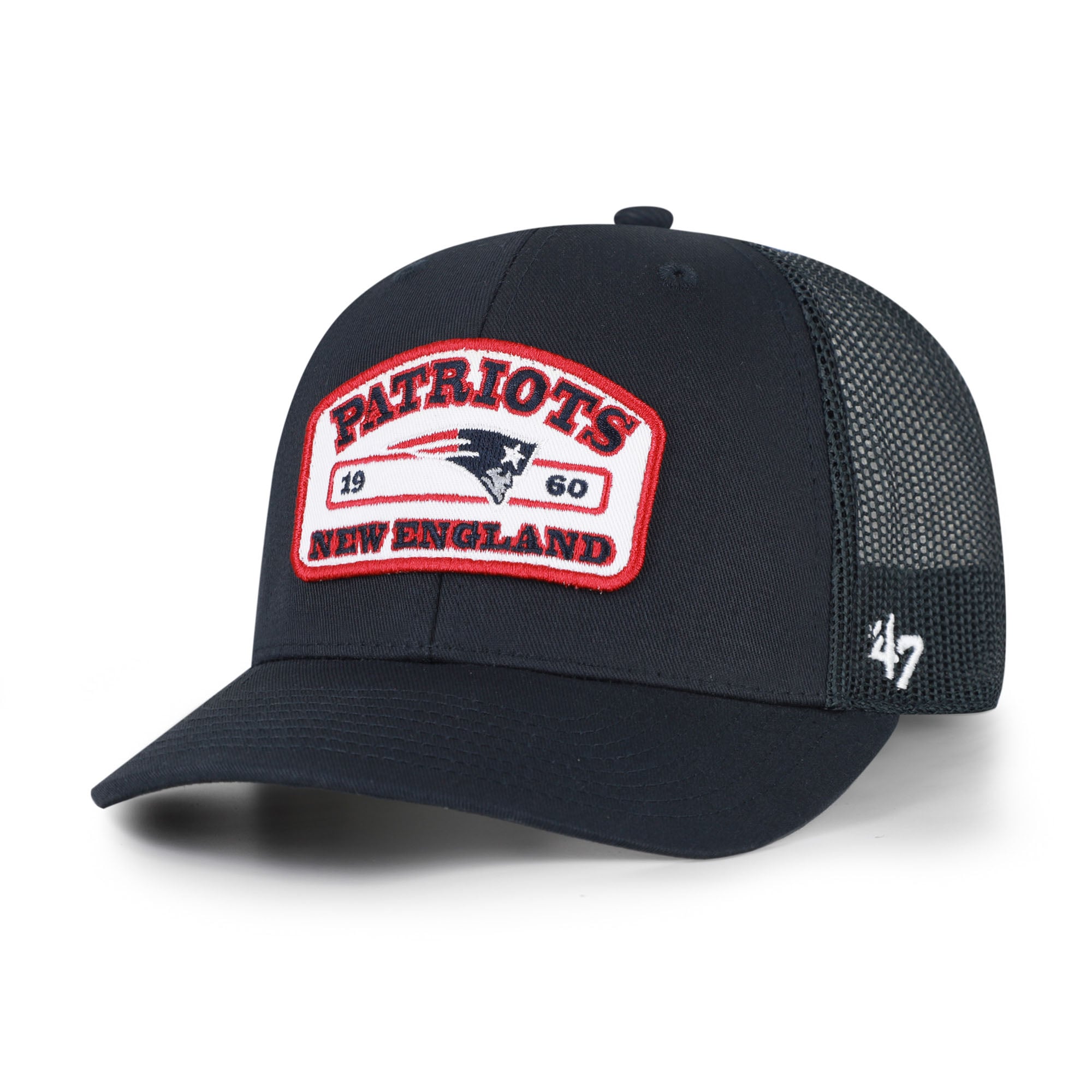 Casquette trucker ajustable pour homme, modèle 47, bleu marine, New England Patriots.