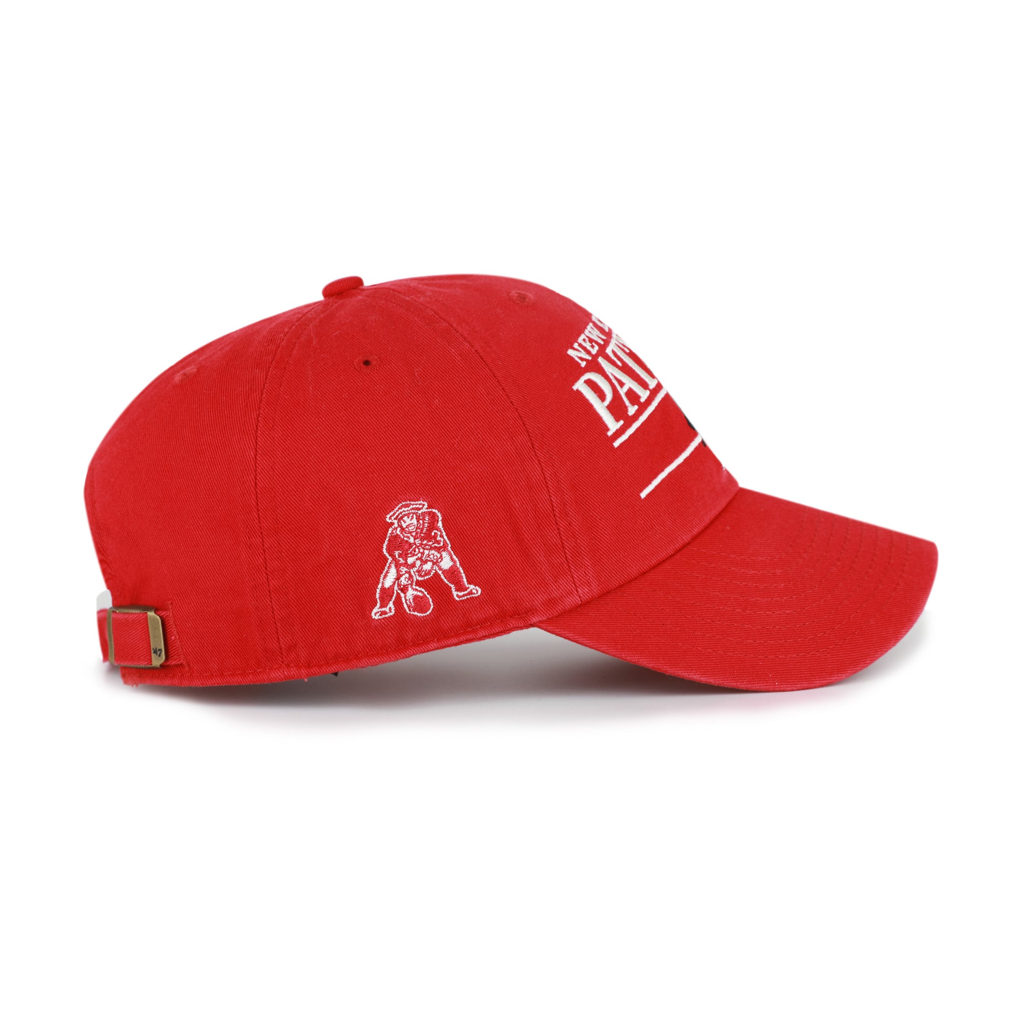 Men's '47 Red New England Patriots Throwback Graphic Clean Up Adjustable Hat