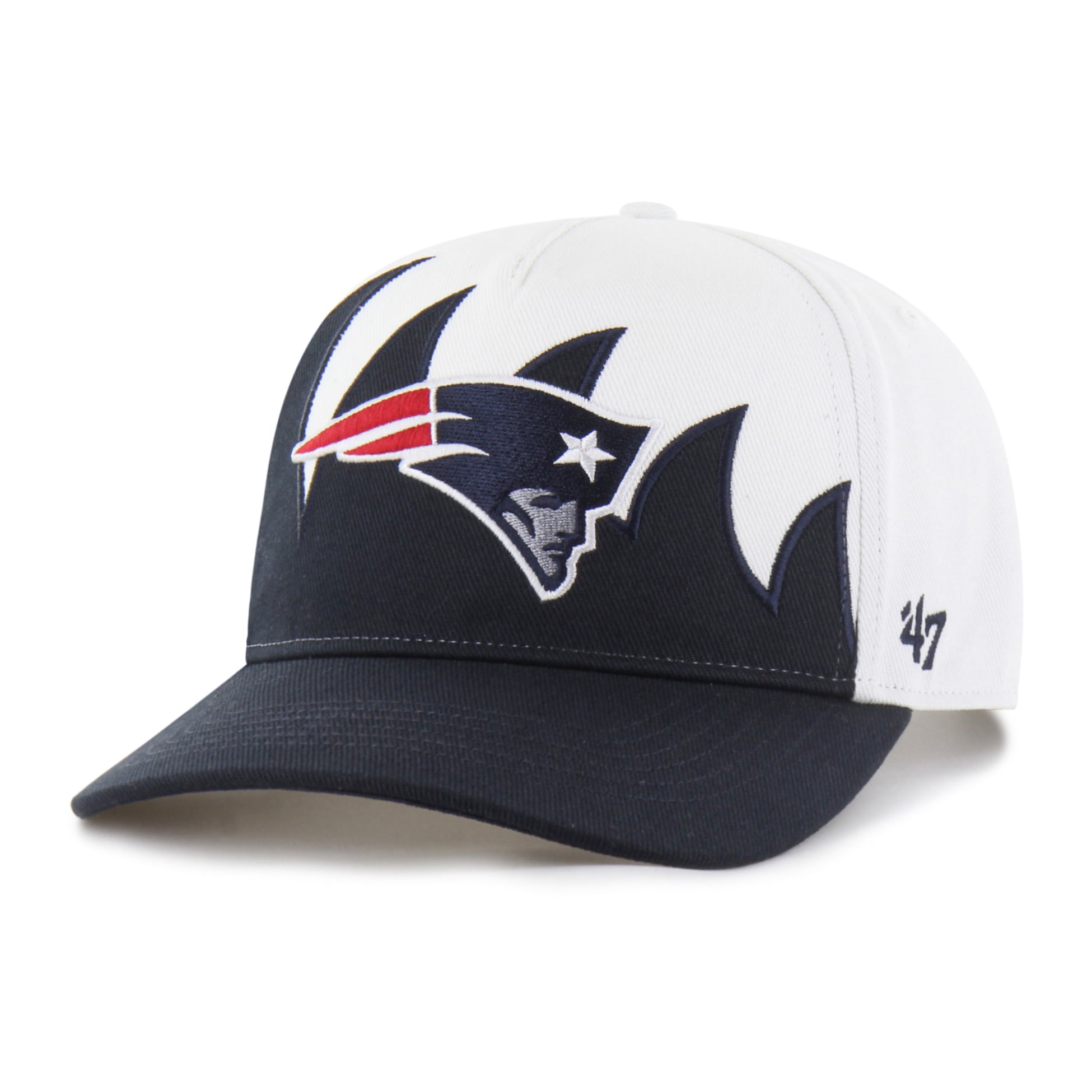 Casquette ajustable Jagged Hitch blanche New England Patriots « 47 » pour homme