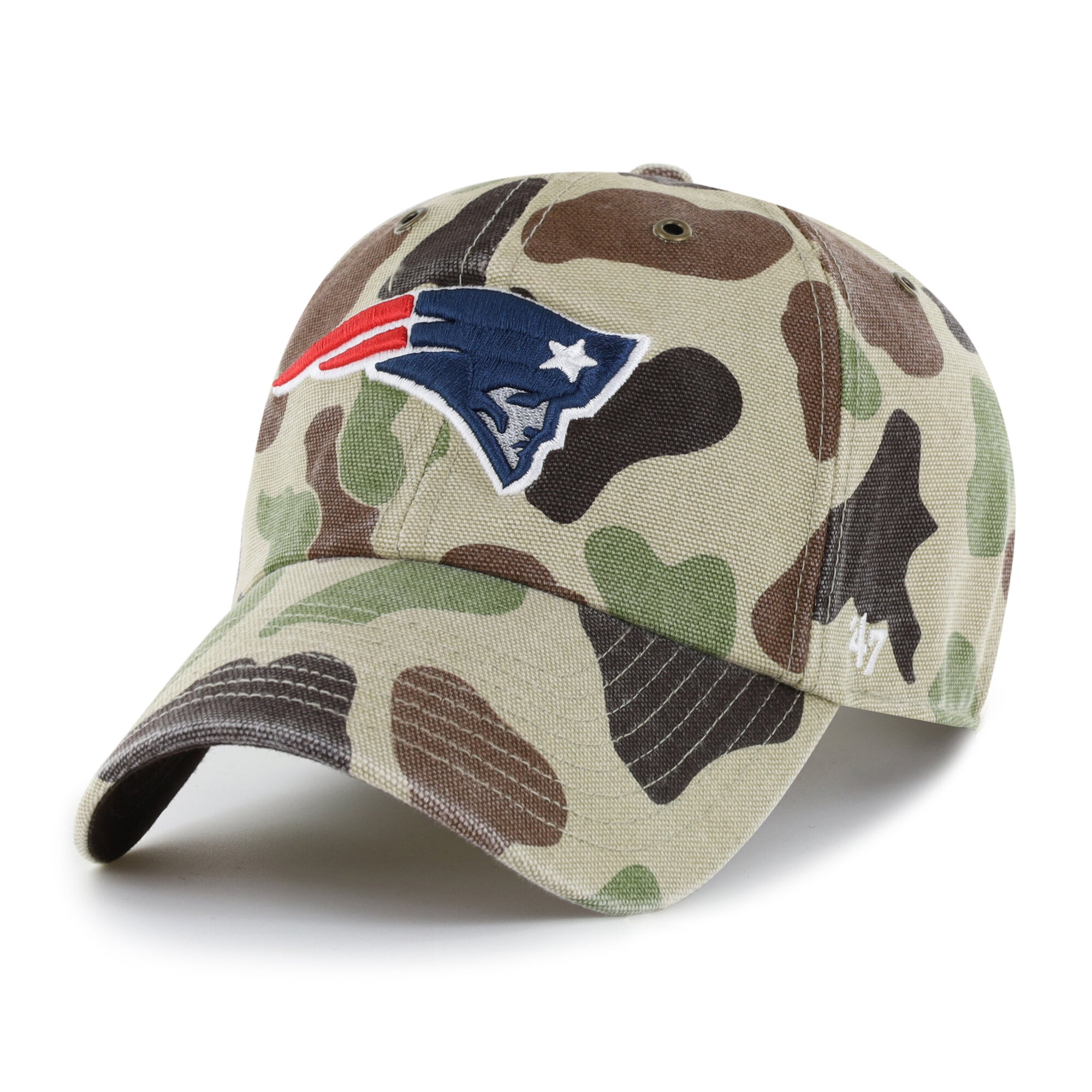 Casquette ajustable Carhartt x '47 Duck Camo New England Patriots Clean Up pour homme