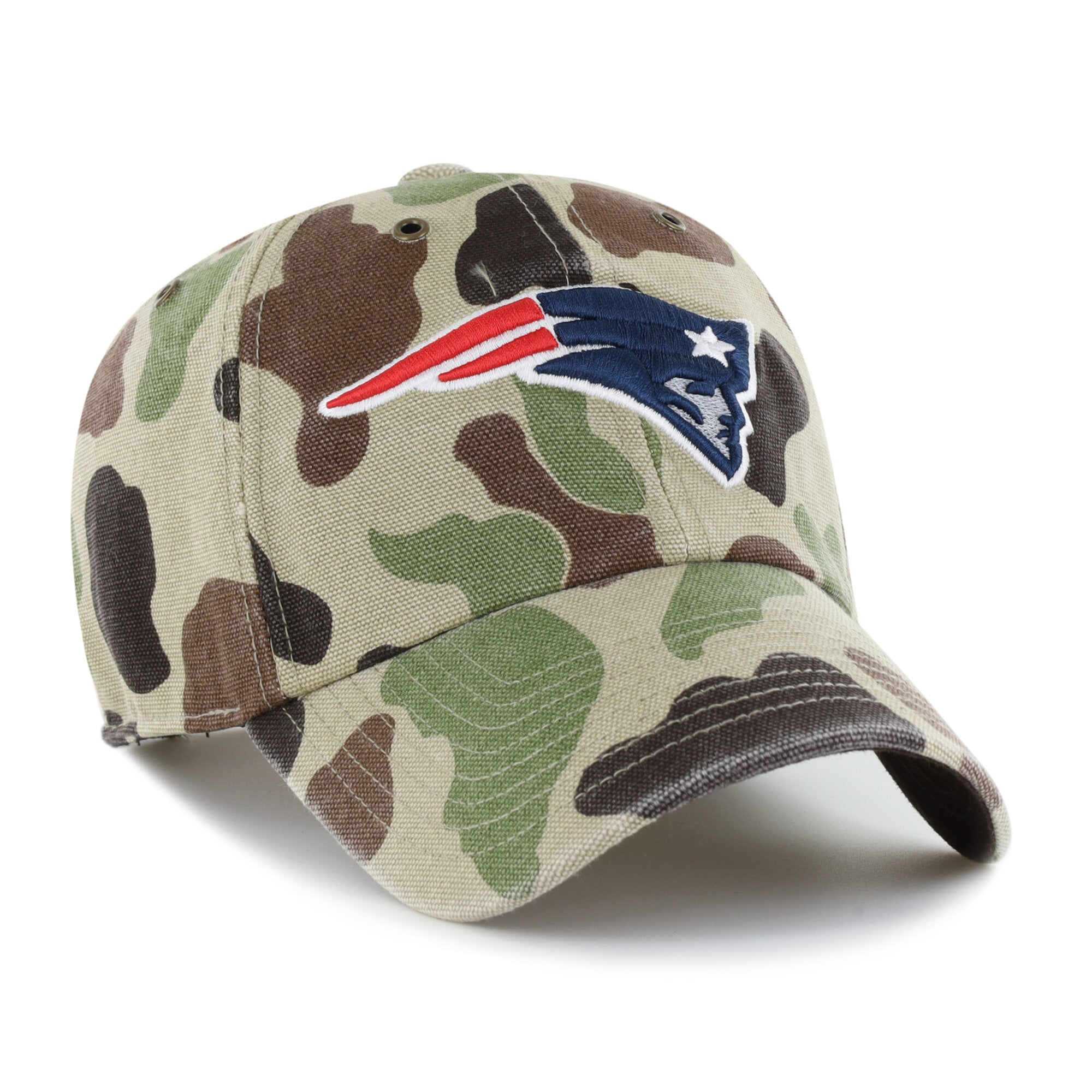 Casquette ajustable Carhartt x '47 Duck Camo New England Patriots Clean Up pour homme