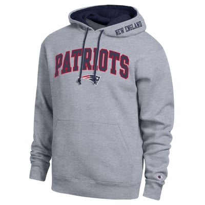  New England Patriots Champion Contrast Hoodie - Heather Gray/Navy