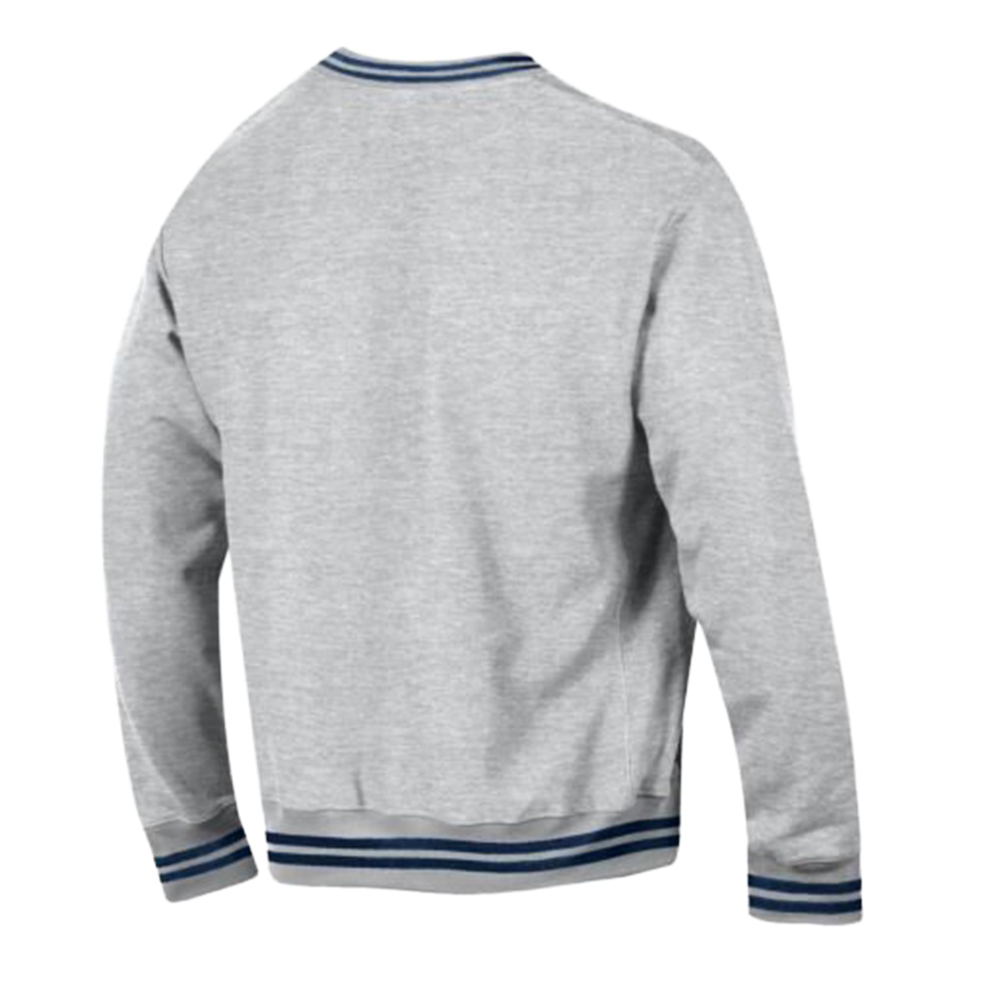 Men's Champion Heather Gray/Navy New England Patriots Reverse Weave Yarn Dye Sweatshirt