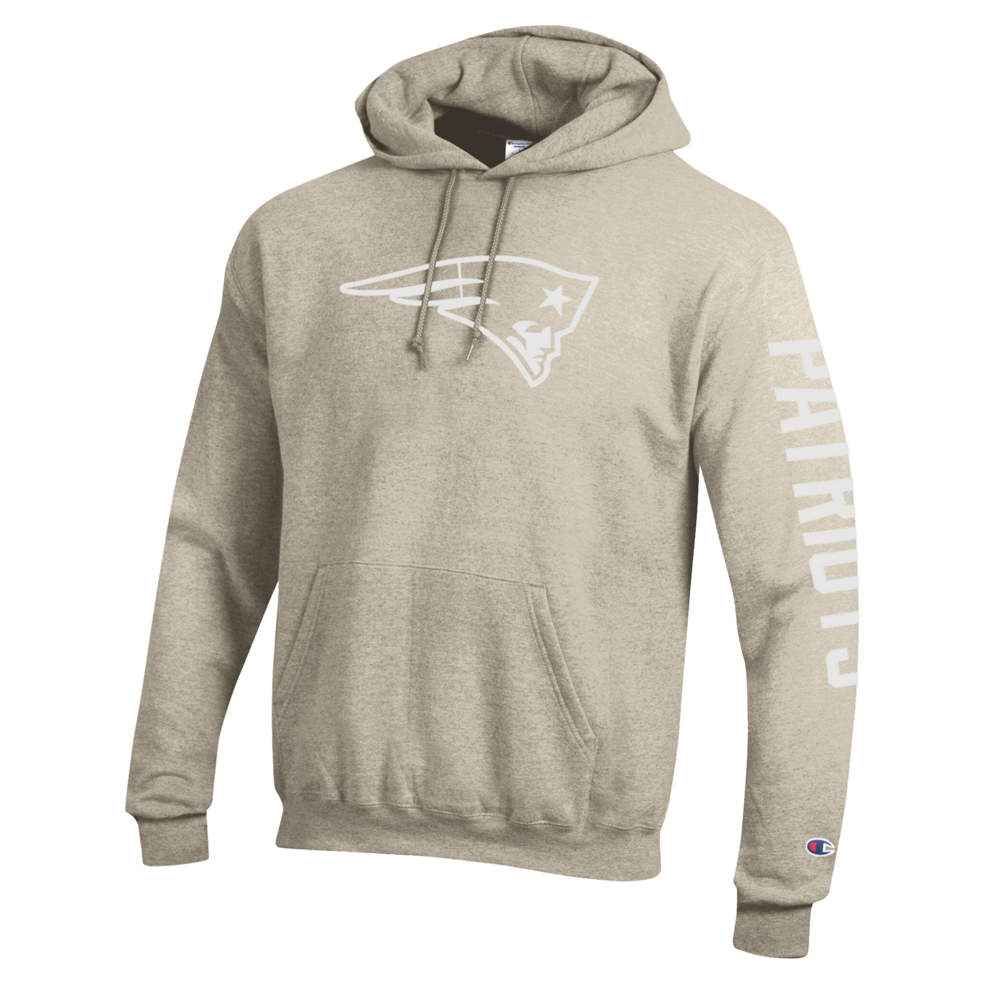 Men's Champion  Oatmeal New England Patriots Powerblend Hoodie