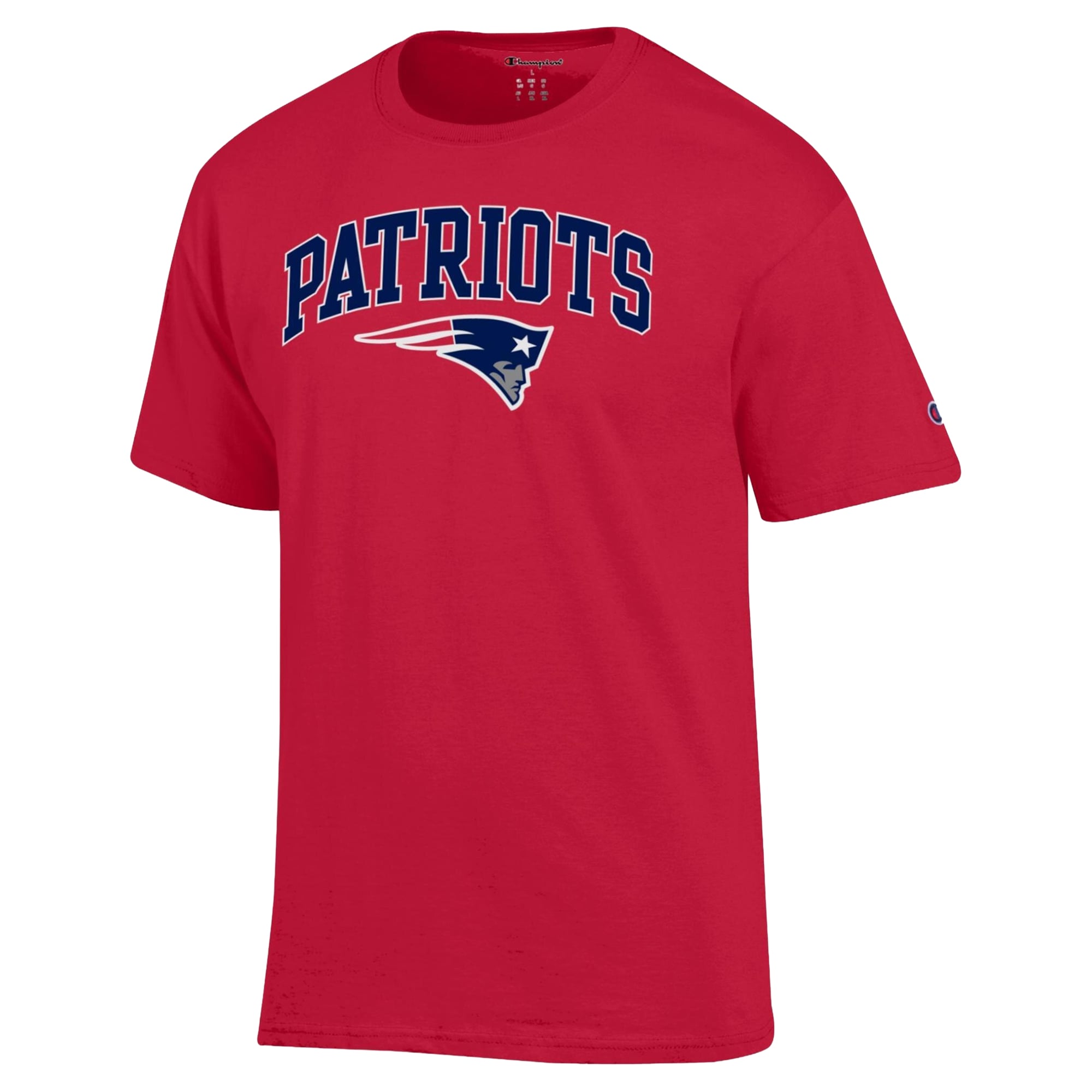 Men's Champion Red New England Patriots Arch Over Logo T-Shirt