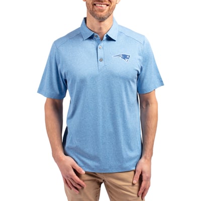 New England Patriots Cutter & Buck Forge Eco Stretch Recycled Polo - Heather Powder Blue