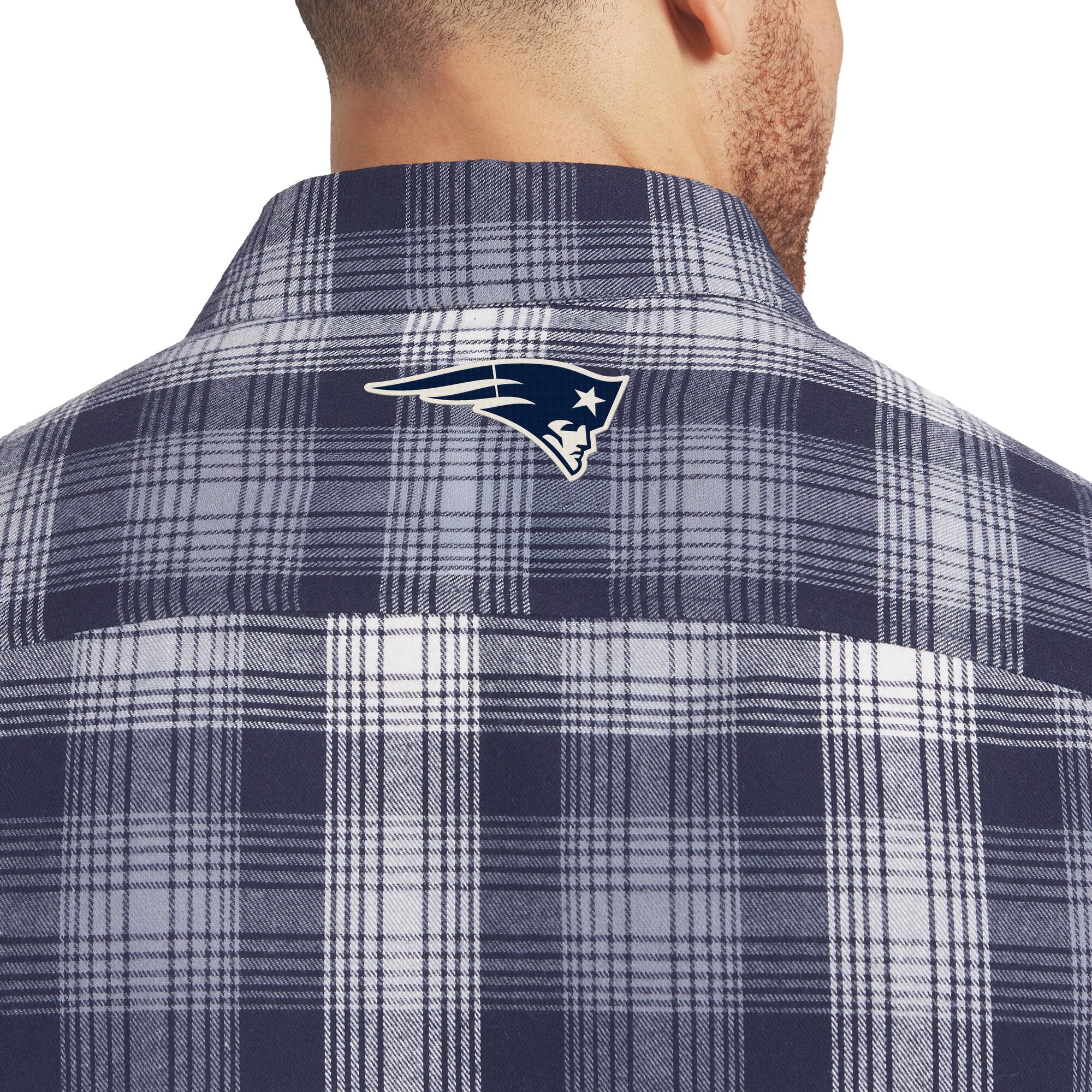 Chemise à carreaux en flanelle bleu marine manches longues boutonnée, collection Darius Rucker pour homme par Fanatics, New England Patriots