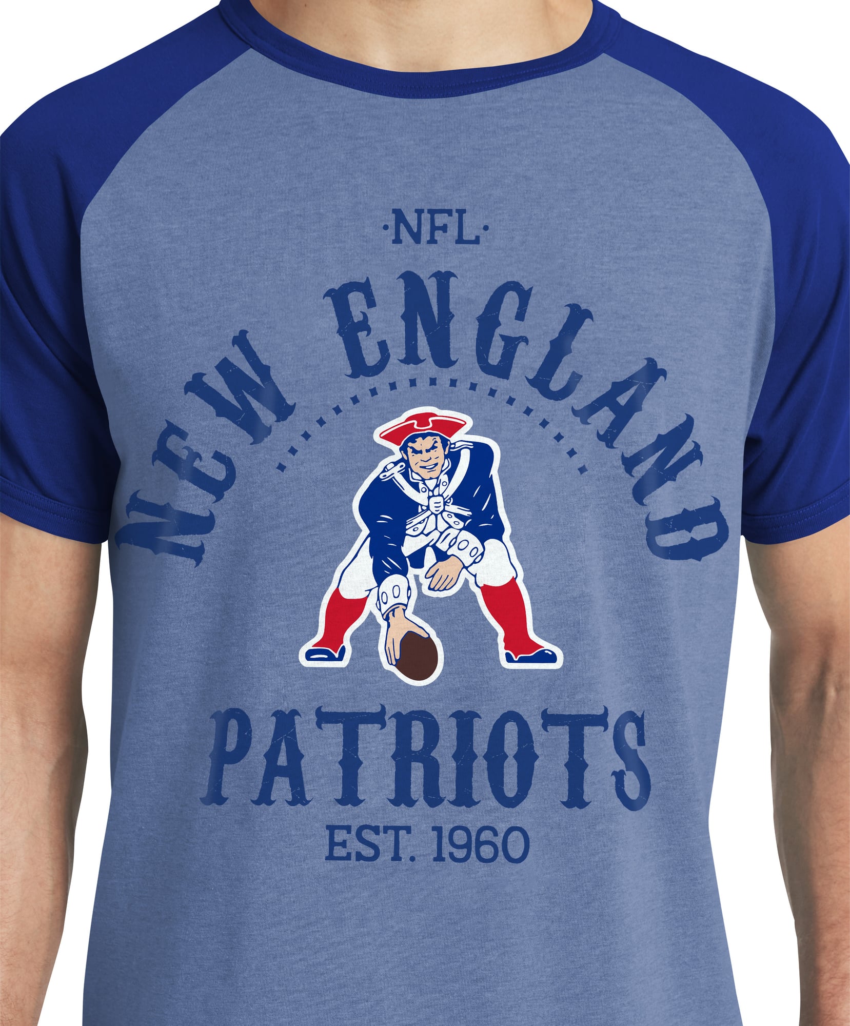 T-shirt raglan bleu marine New England Patriots de la collection Darius Rucker pour homme par Fanatics