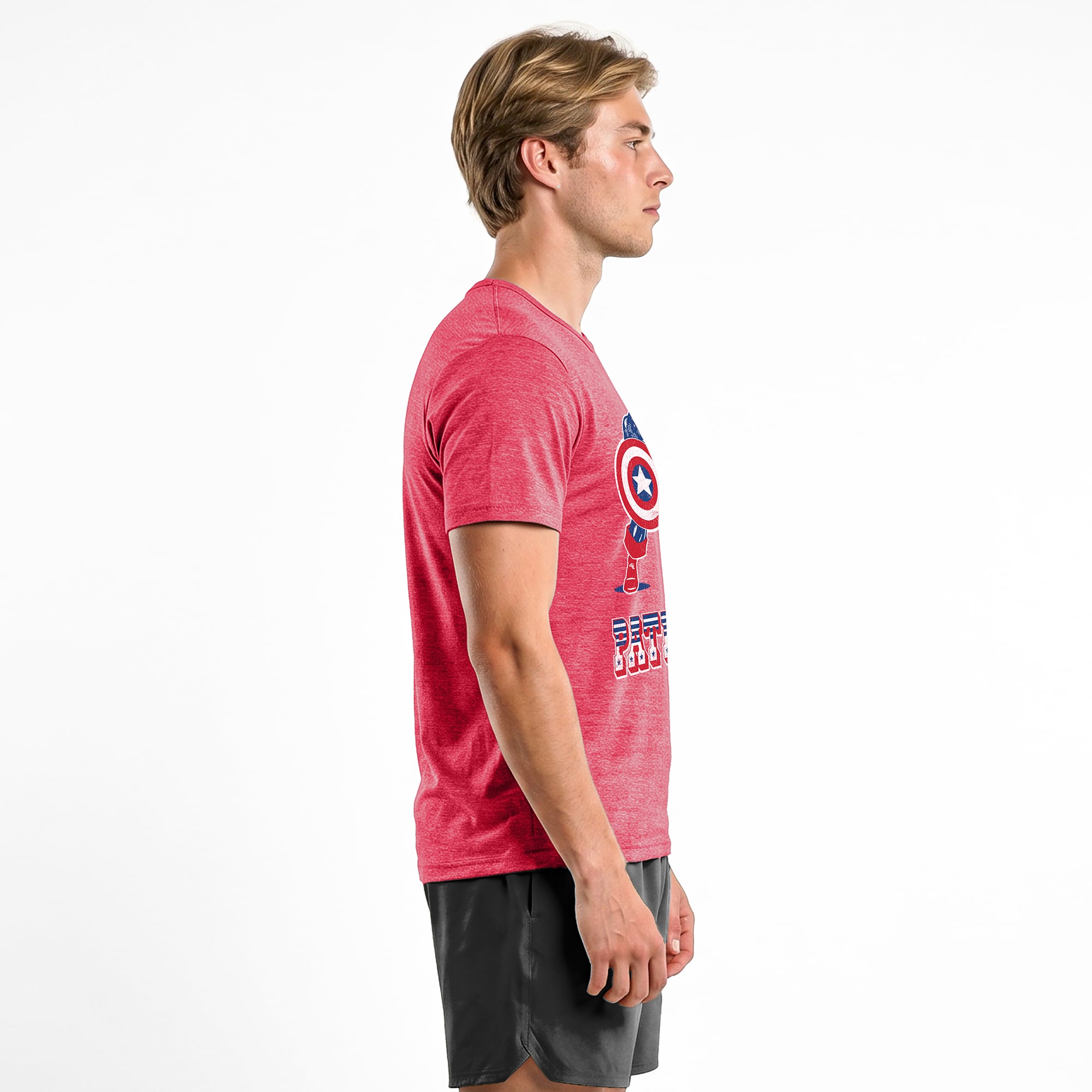 T-shirt homme Disney x Champion rouge New England Patriots Captain America en mélange de trois matières