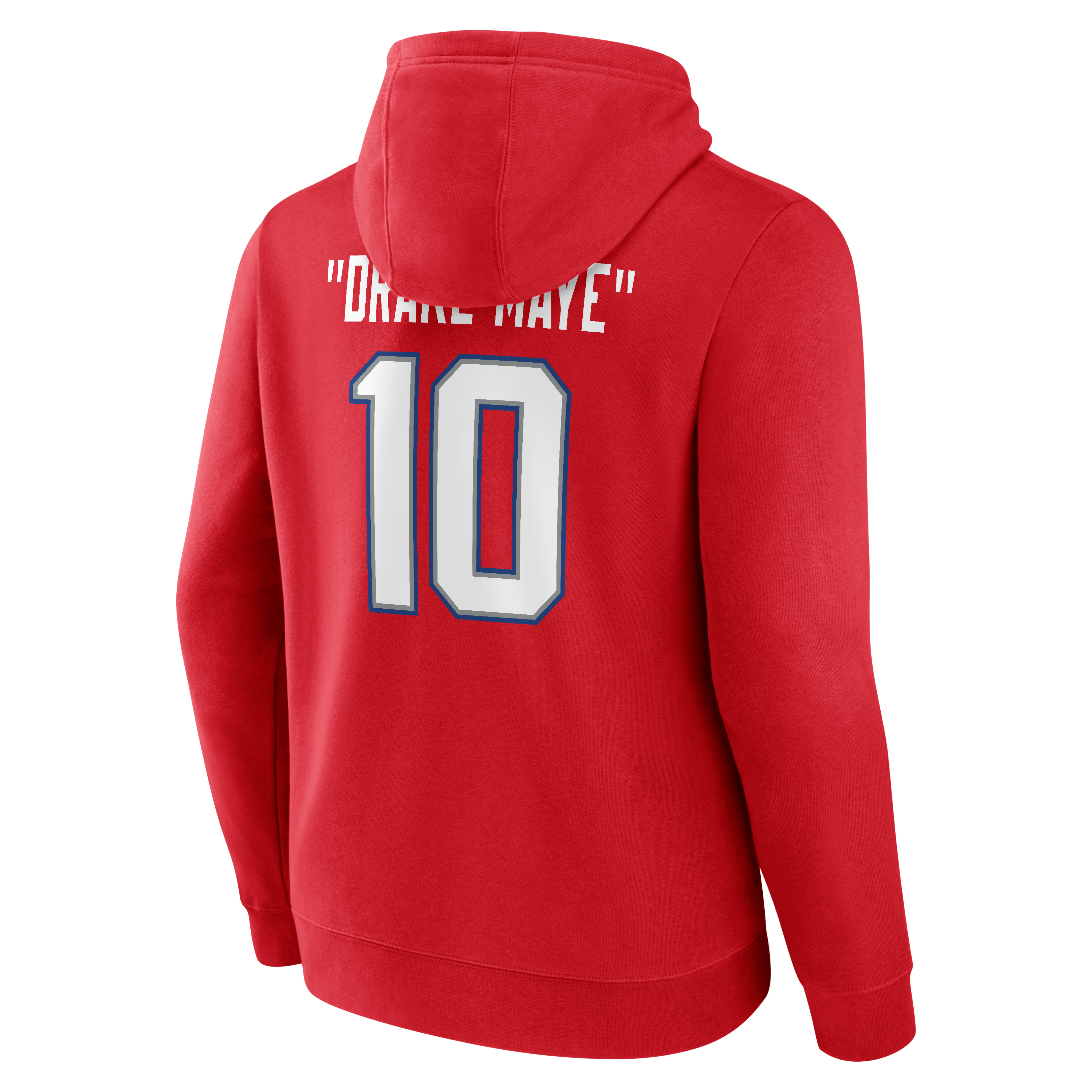 Men's Drake Maye Red New England Patriots Team Authentic Throwback Player Hoodie
