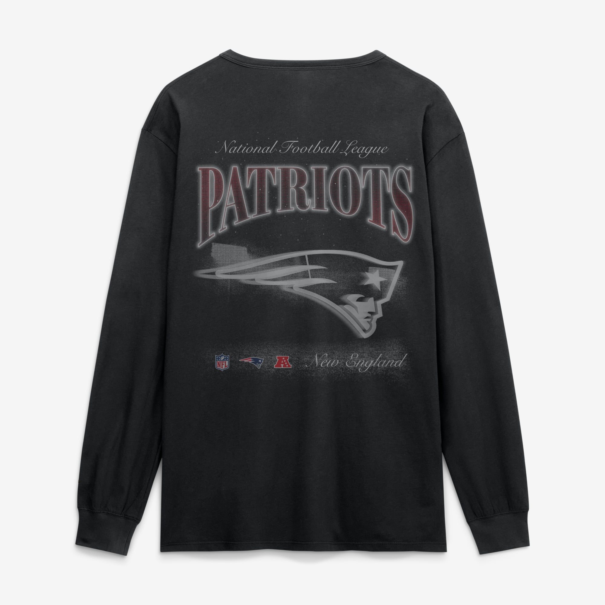 Men's Fanatics Black New England Patriots Midnight Falls Long Sleeve T-Shirt