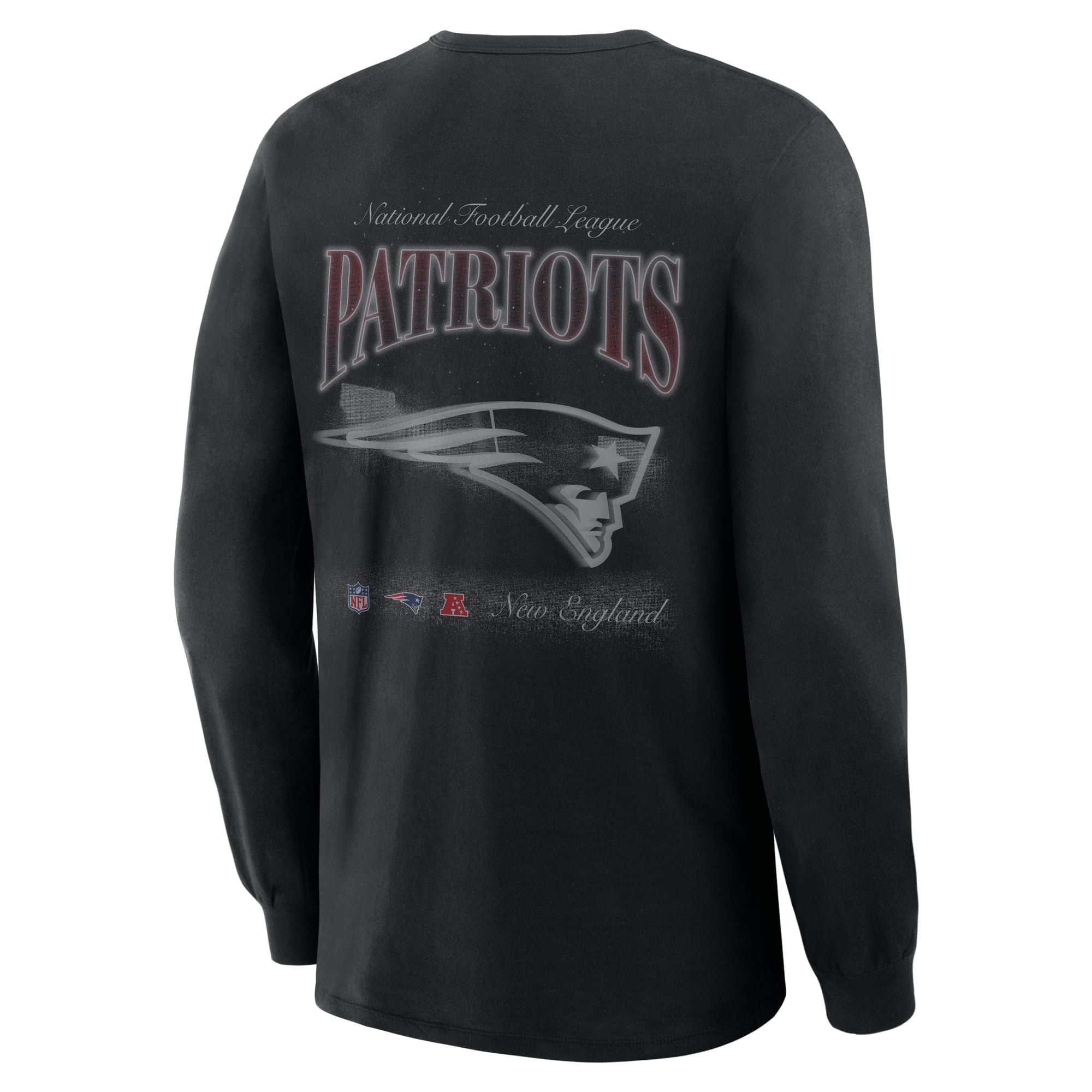 Men's Fanatics Black New England Patriots Midnight Falls Long Sleeve T-Shirt