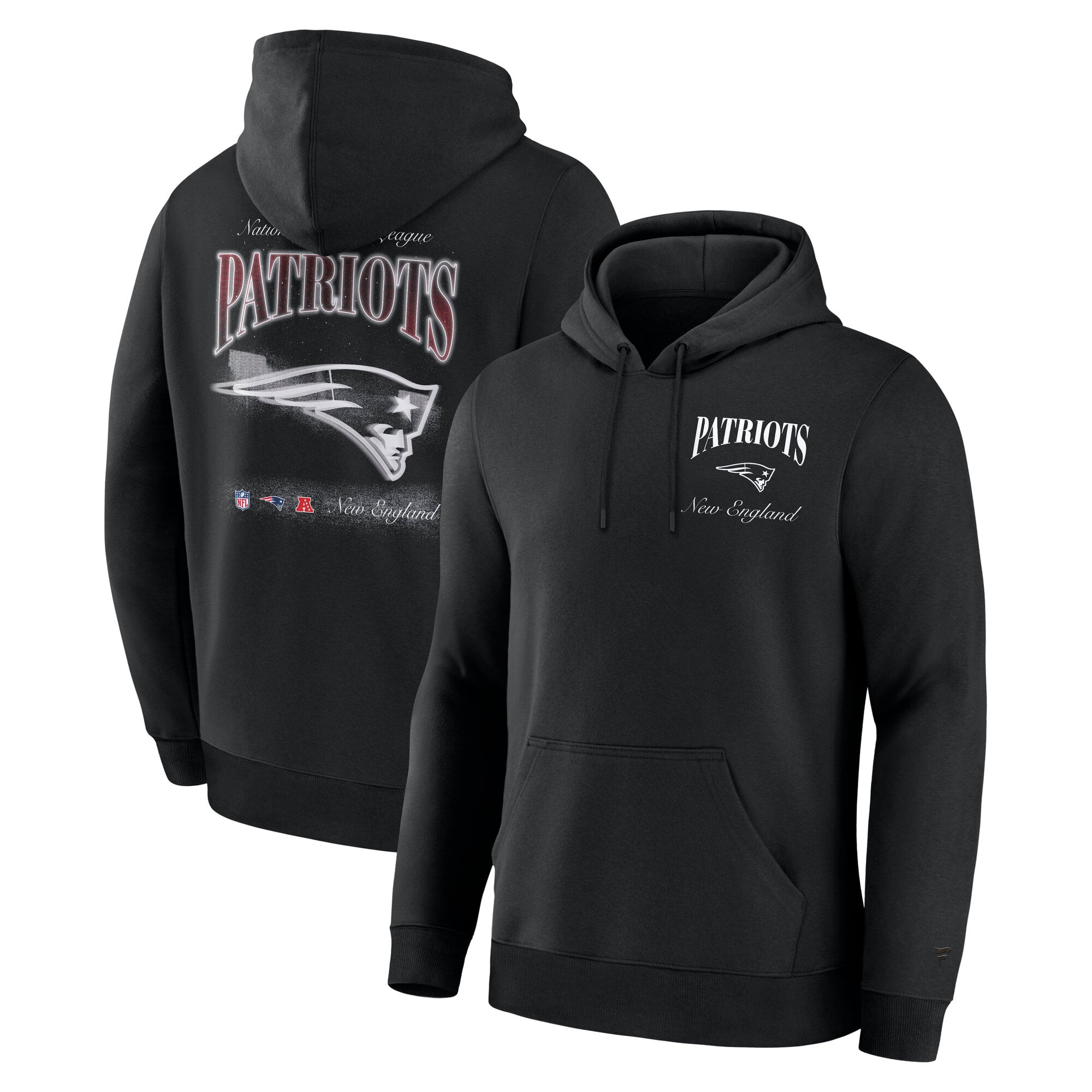 Men's Fanatics Black New England Patriots Nightfall Long Sleeve Fleece Hoodie